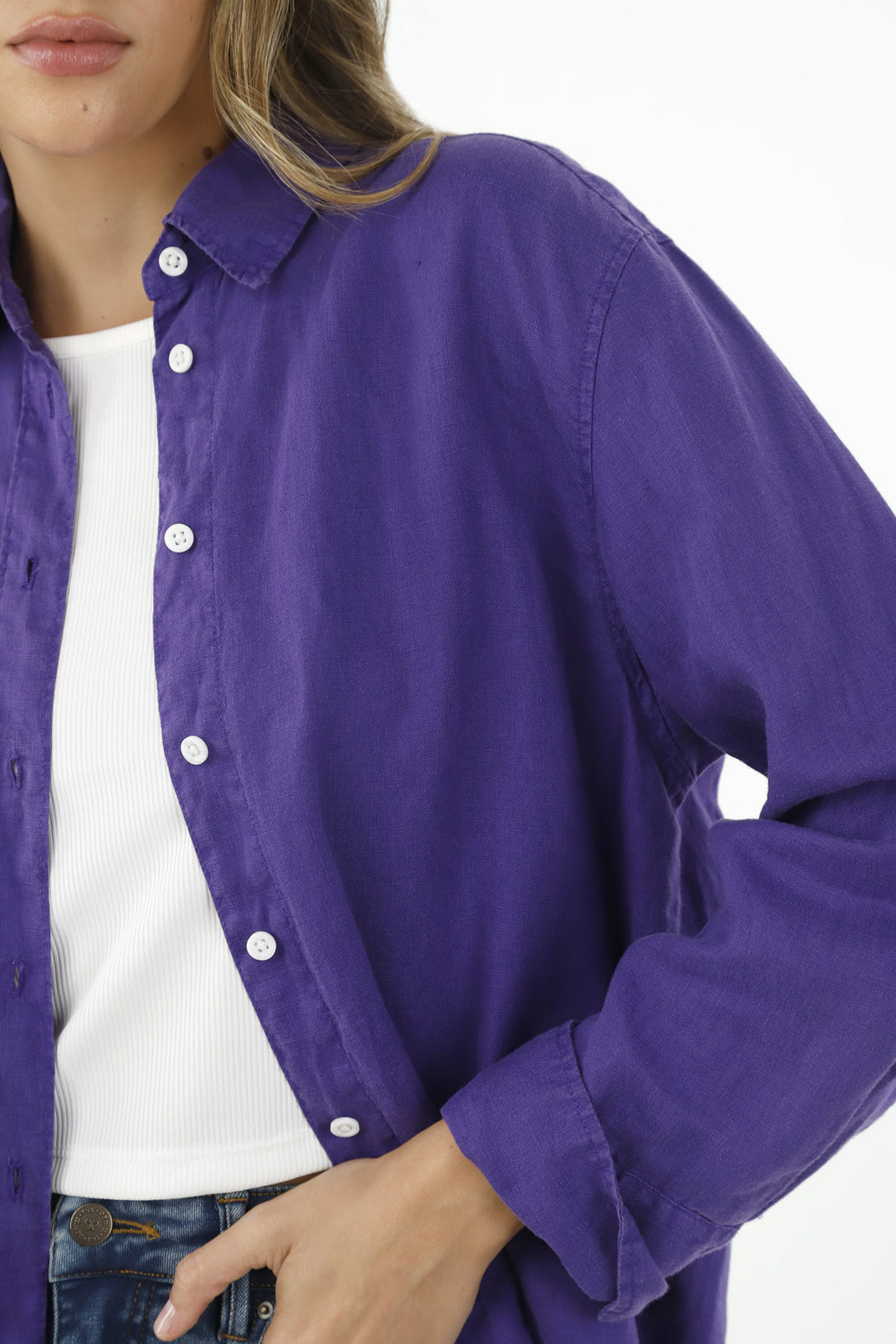 Camisa morada para mujer