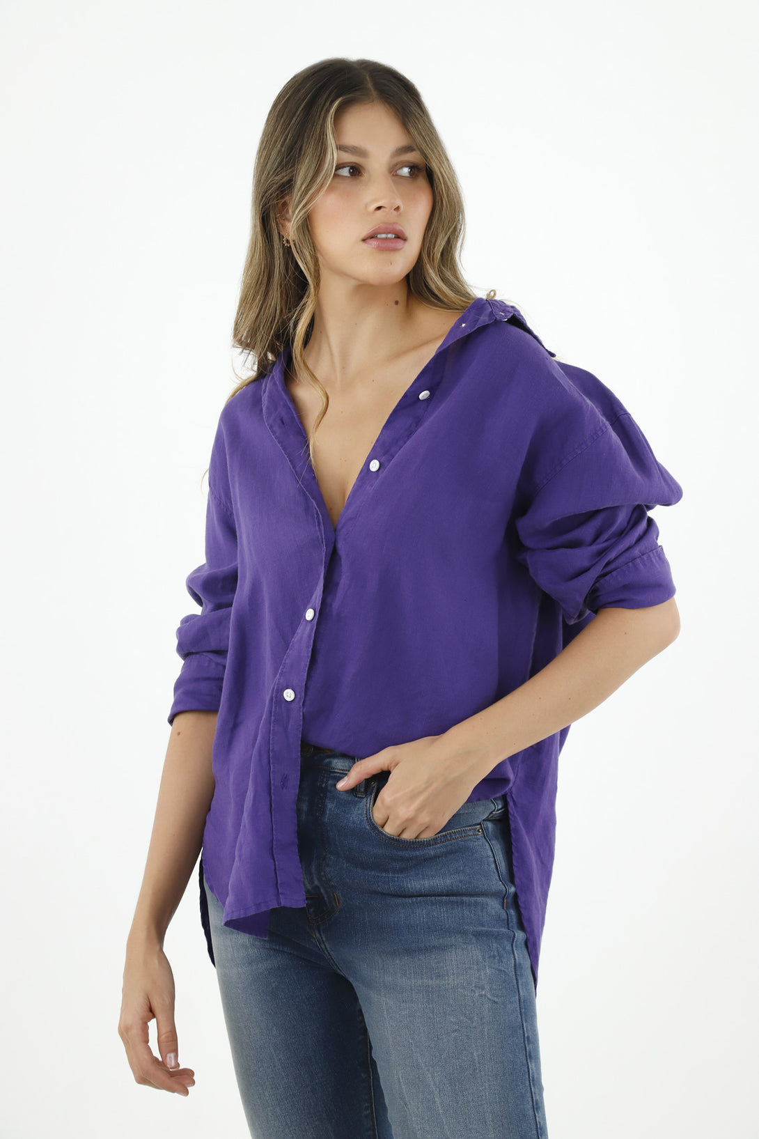 Camisa morada para mujer