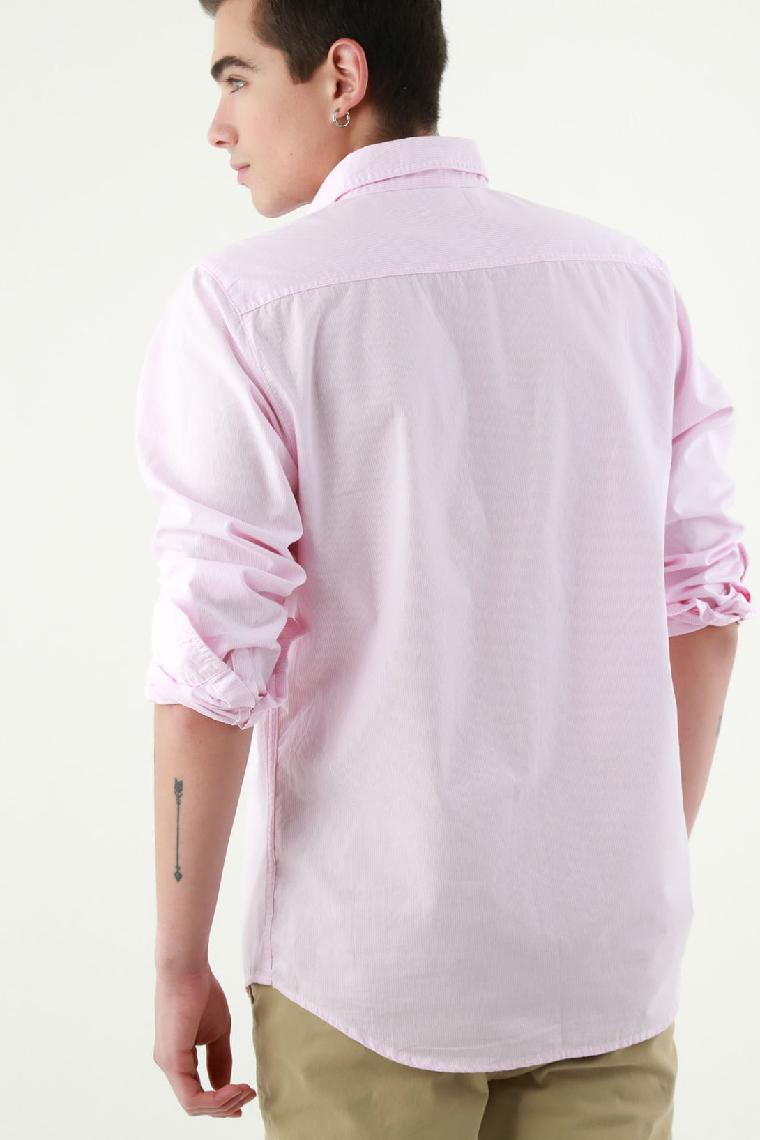 Men's Pink Mini Embroidered Shirt