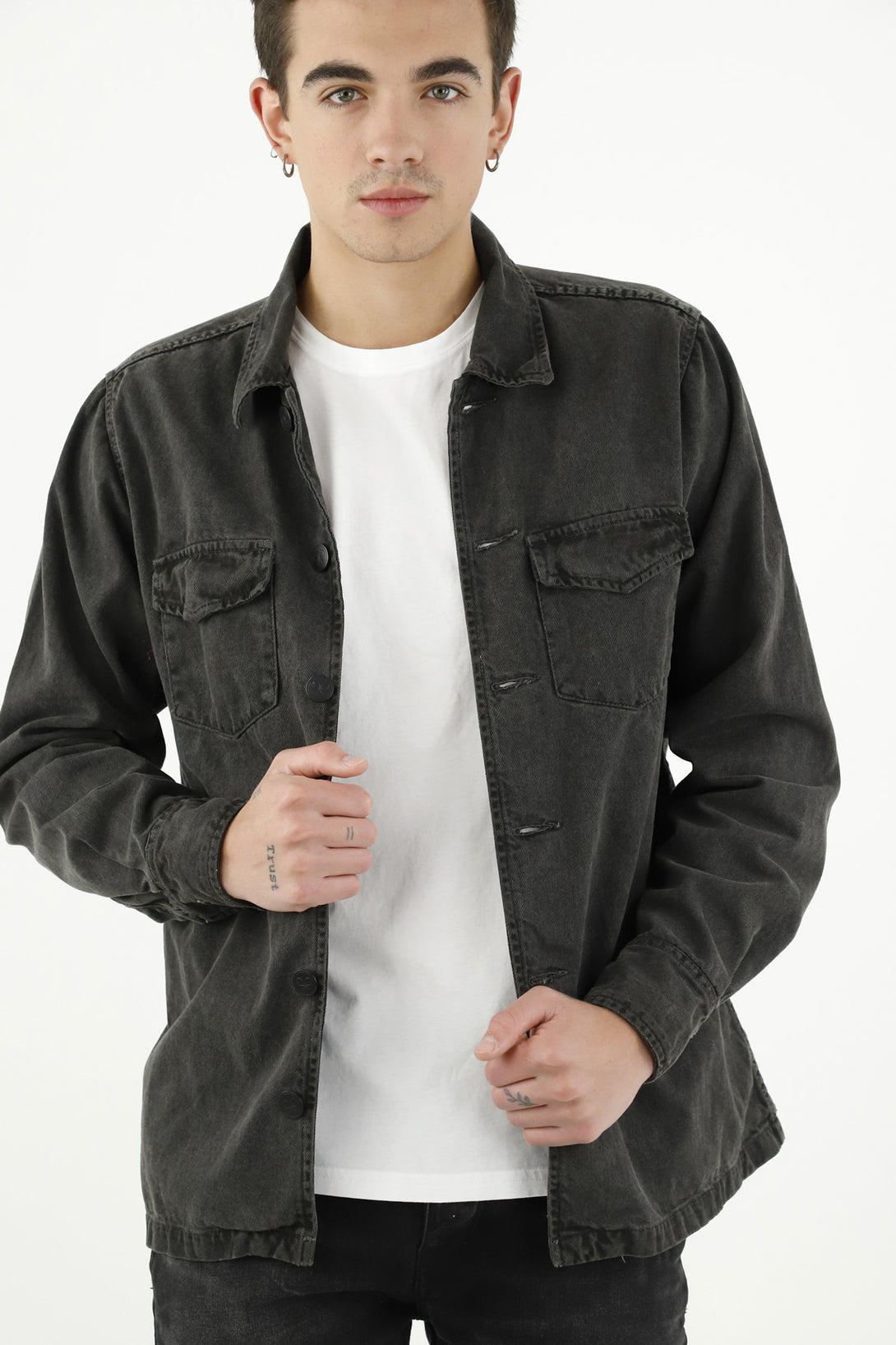 Men's Gray Denim Shirt