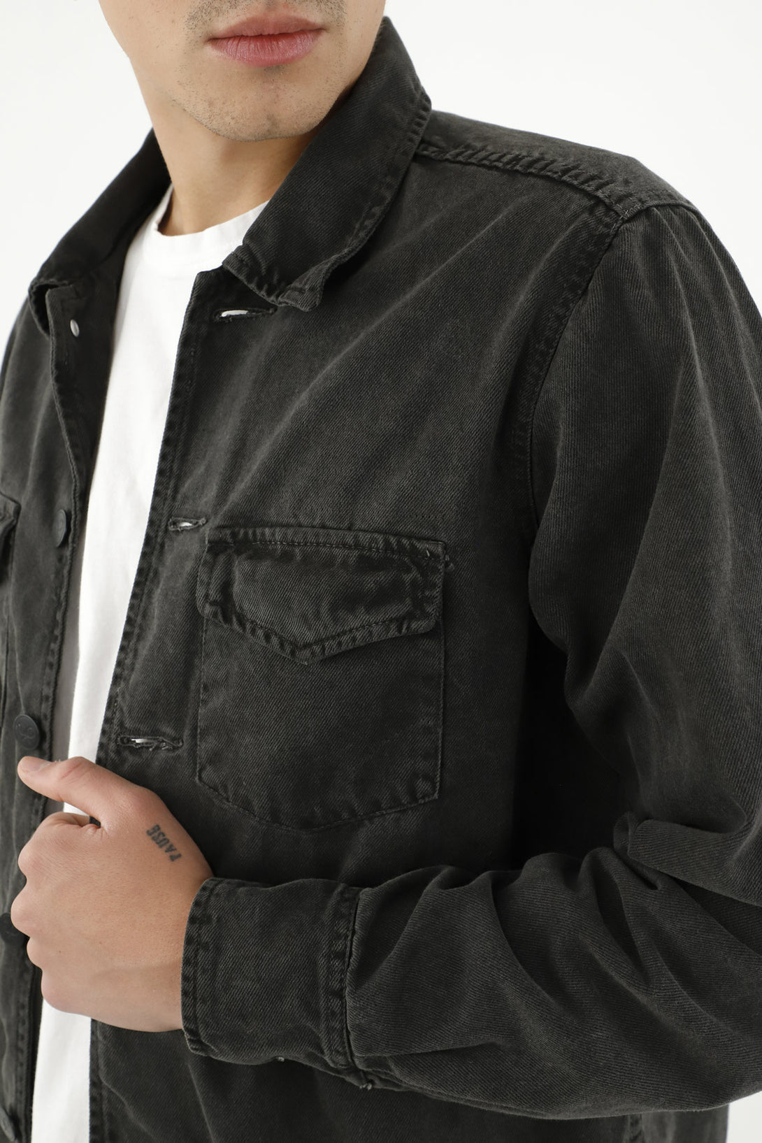 Men's Gray Denim Shirt