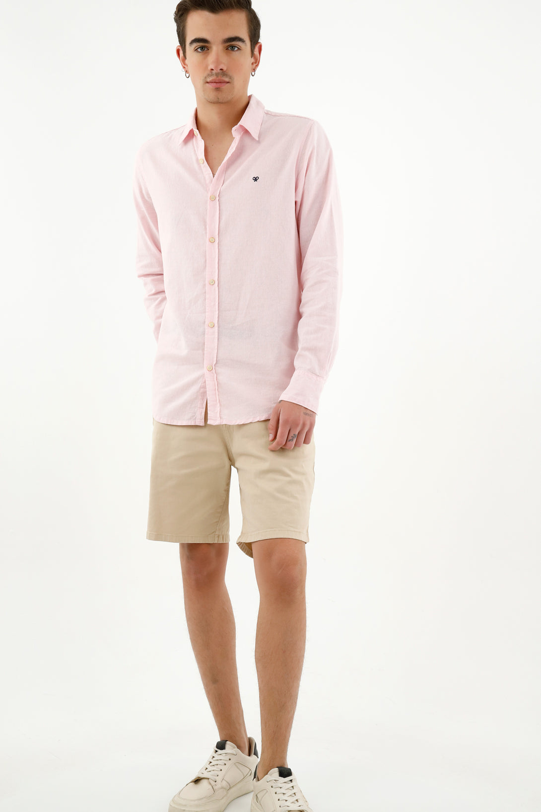 Men's Pink Linen Shirt