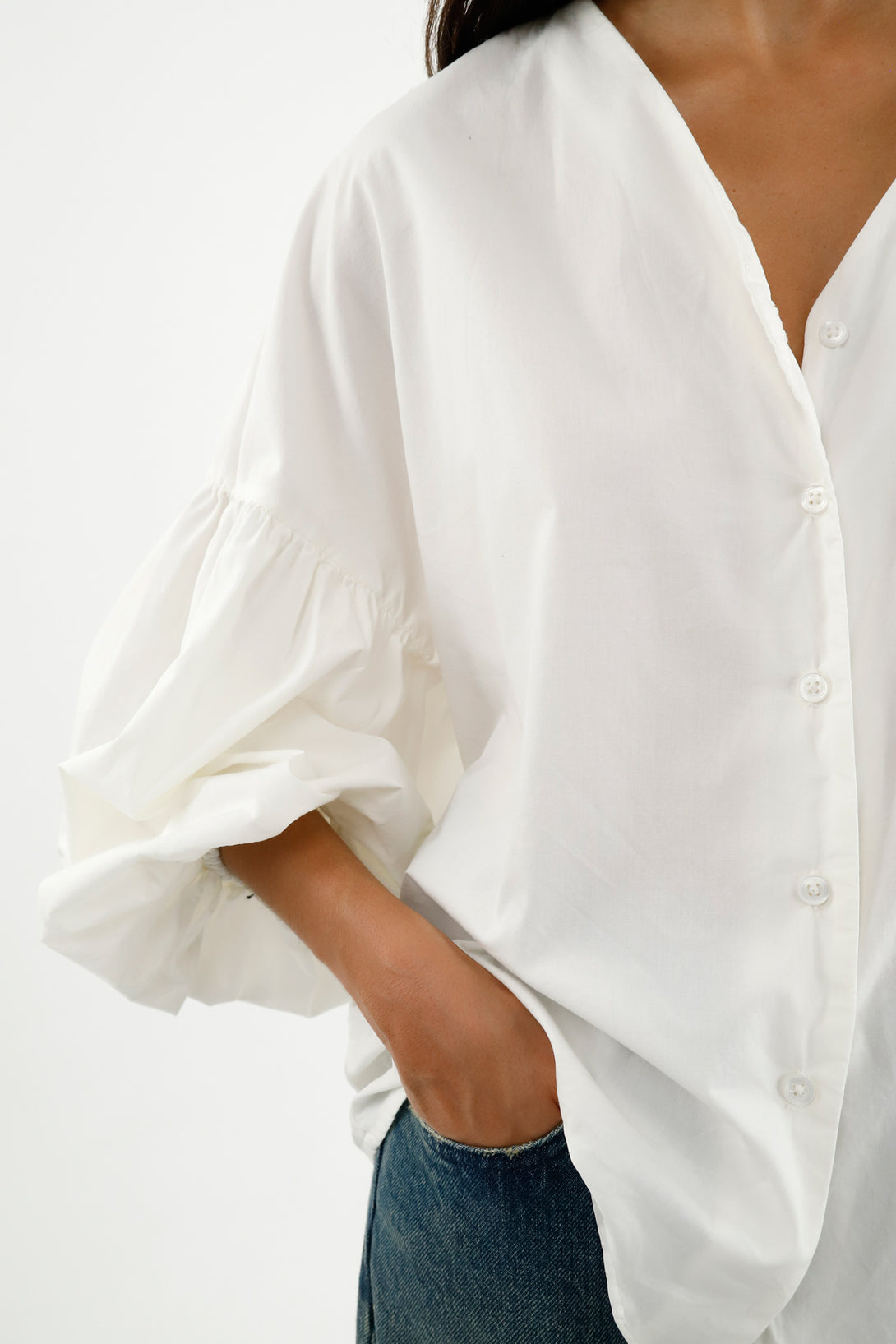 Camisa oversize cruda para mujer