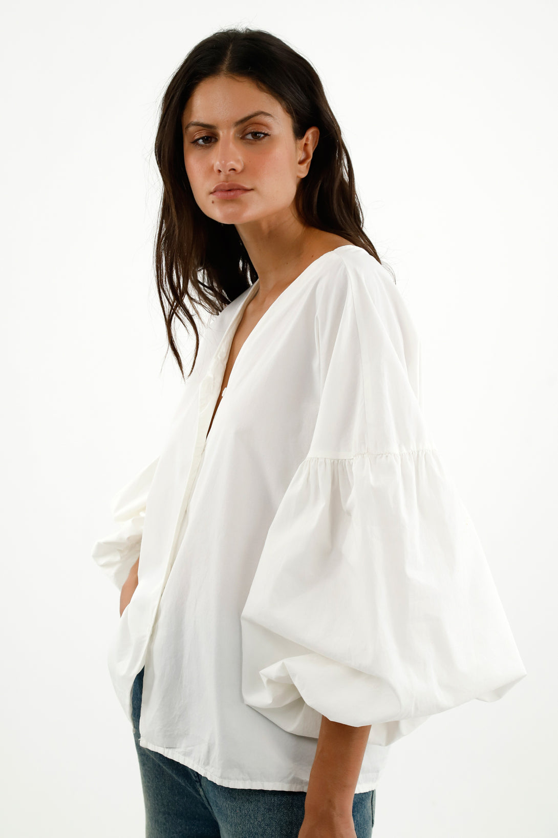 Camisa oversize cruda para mujer