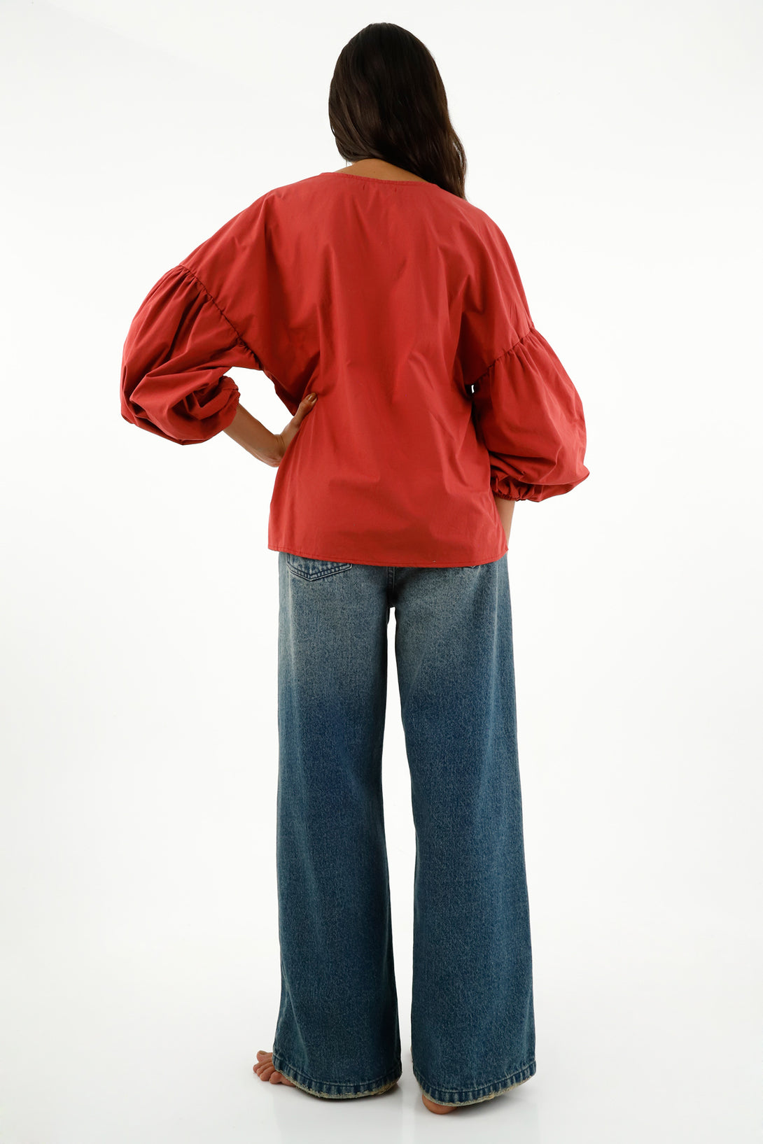 Camisa oversize roja para mujer