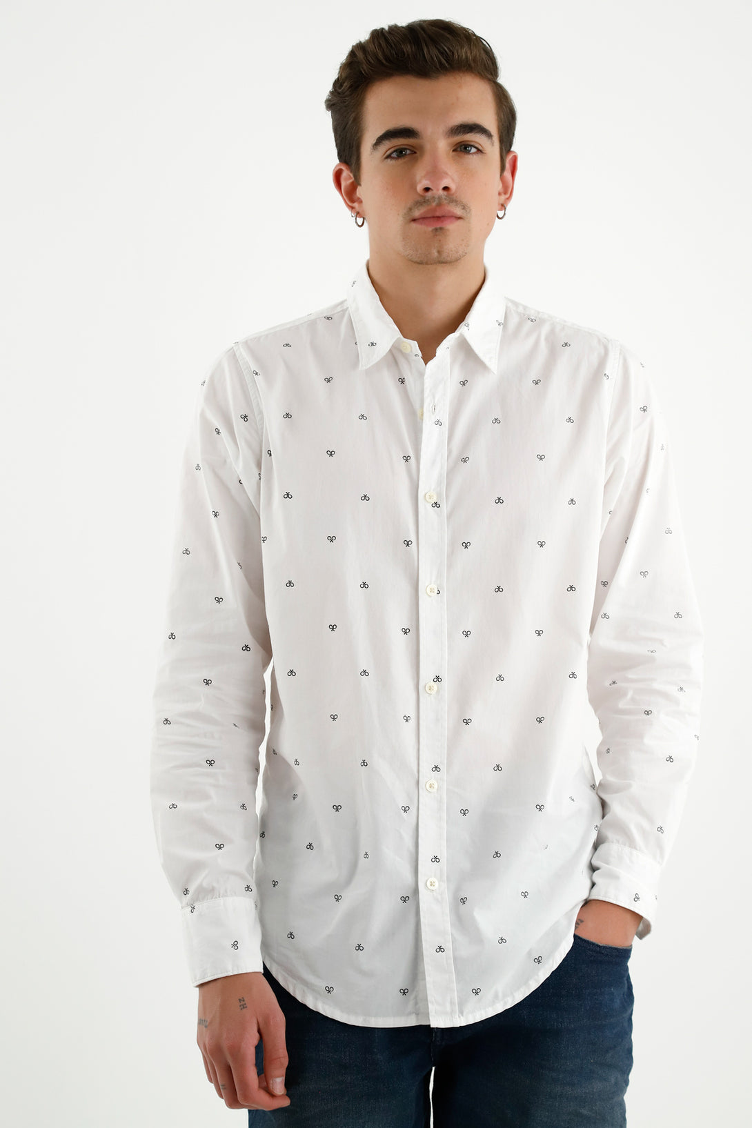 Men's White Long Sleeve Shirt