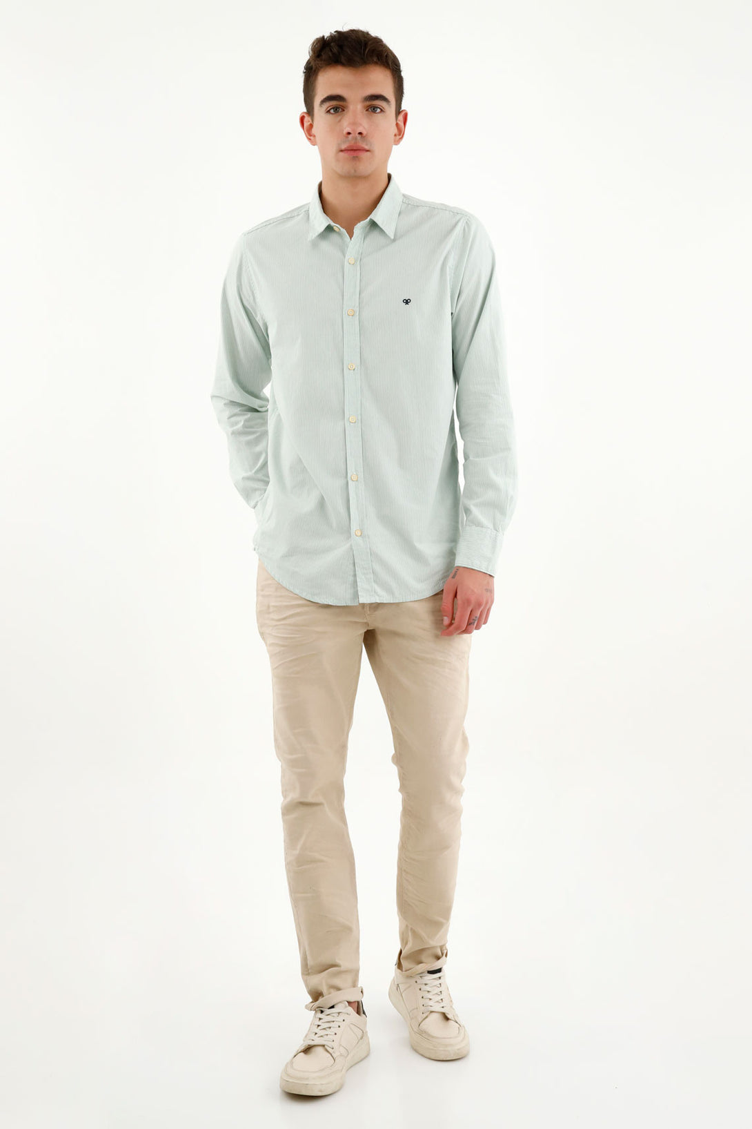 Men's Green Pre-dyed Shirt