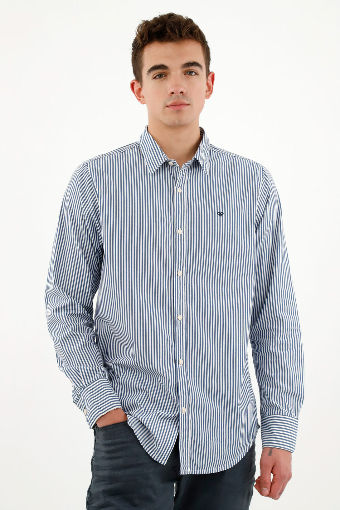 Men's Blue Pre-dyed Shirt