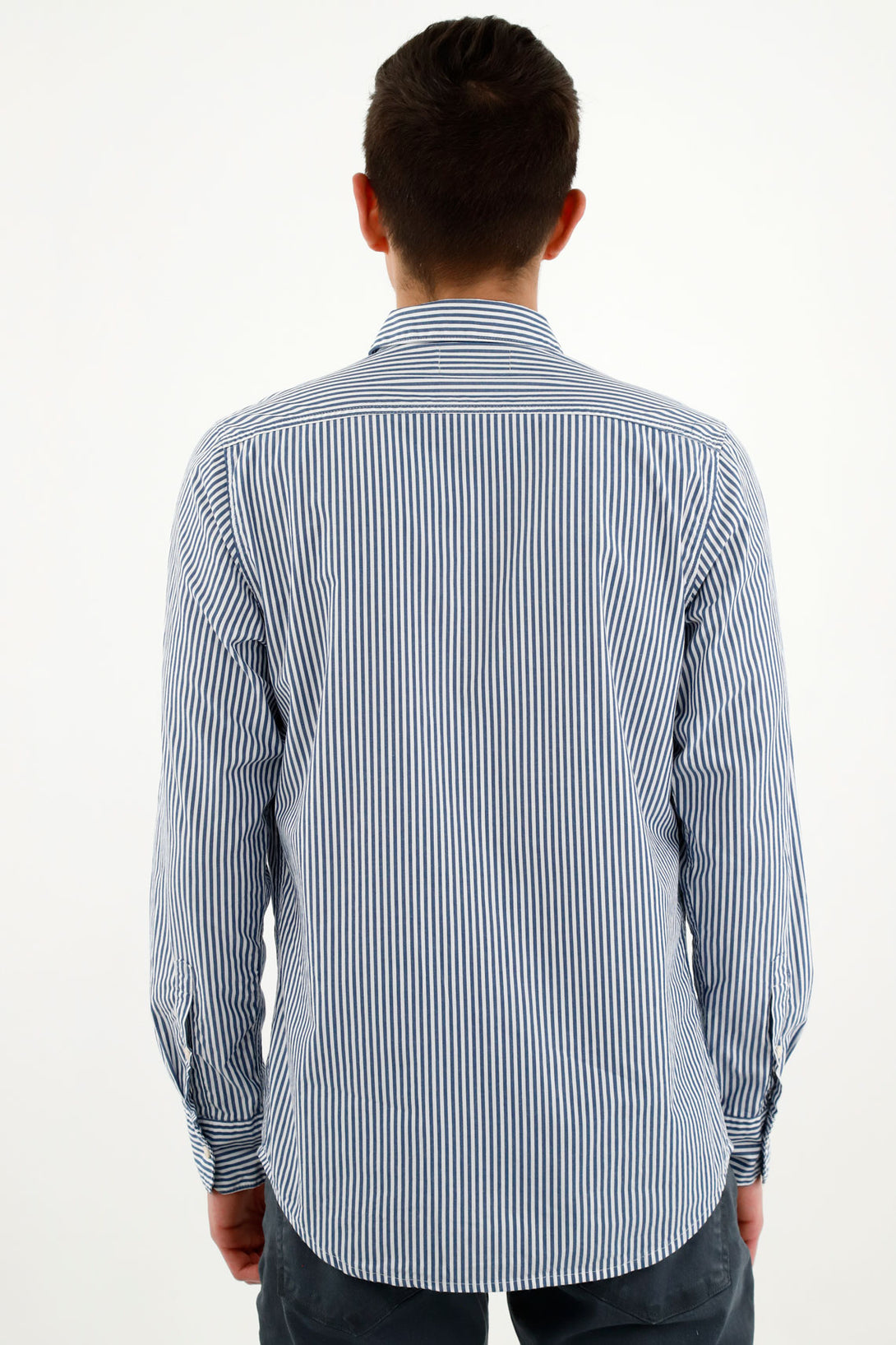 Camisa preteñida azul para hombre