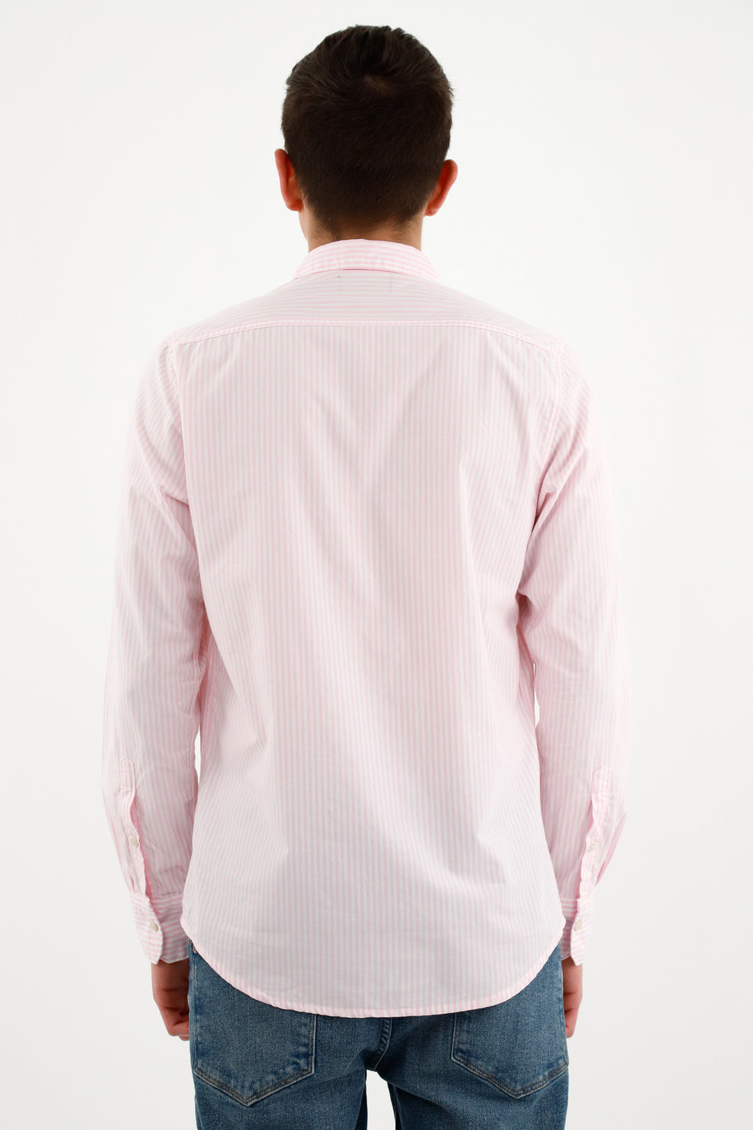 Camisa preteñida rosada para hombre