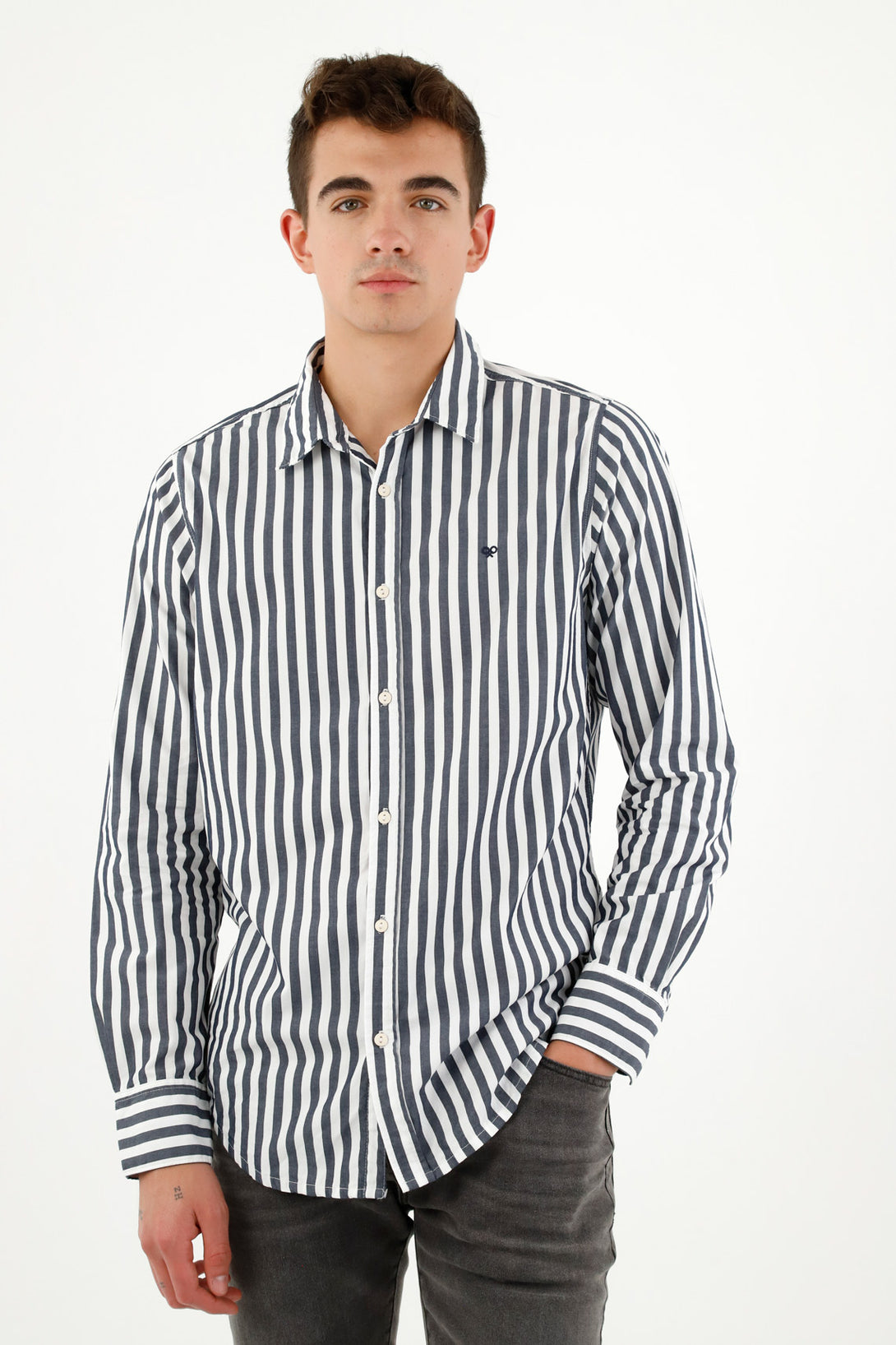 Men's Blue Striped Shirt