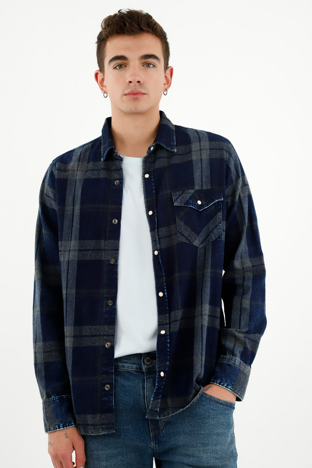 Men's Blue Flannel Shirt