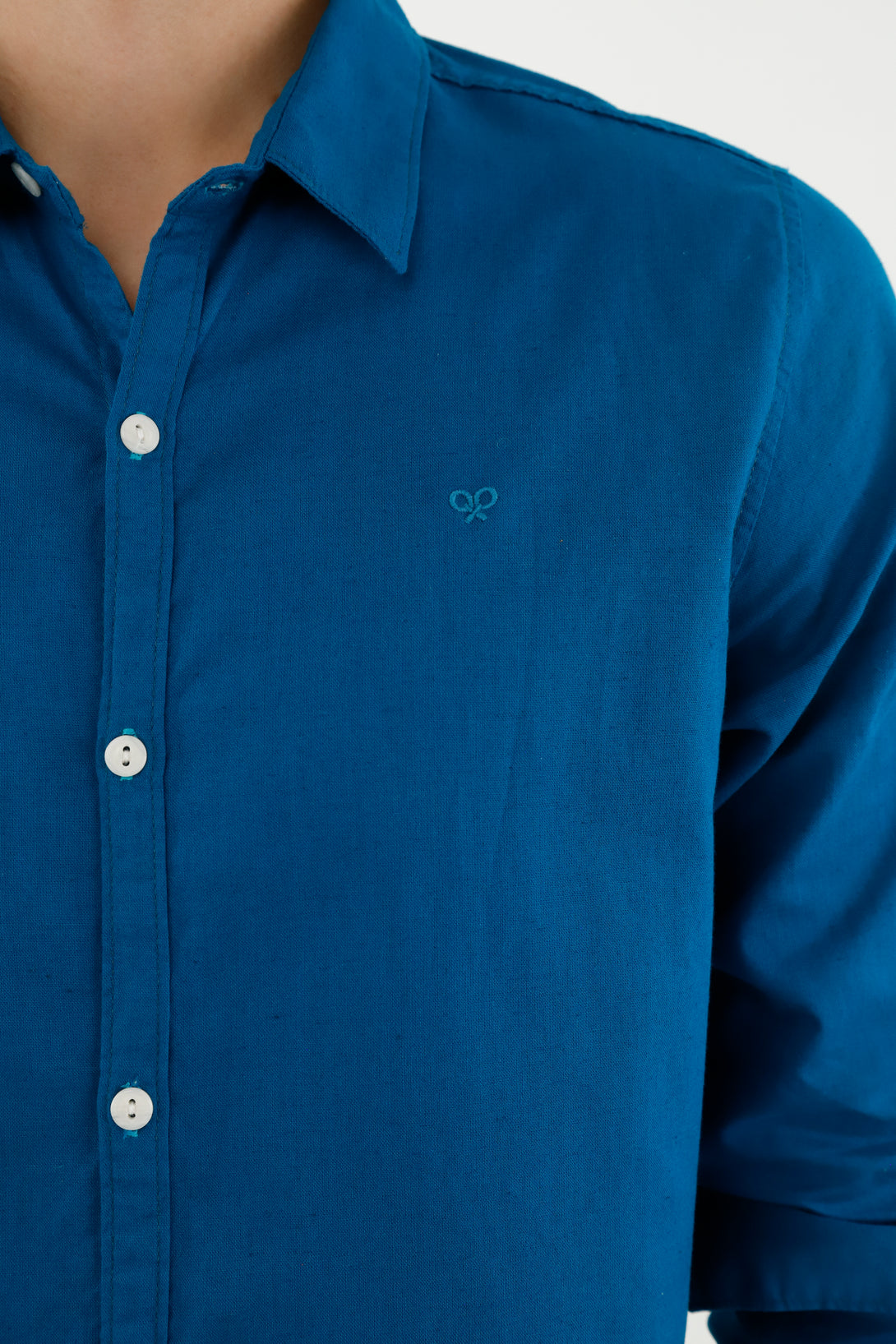 Men's Blue Linen Shirt