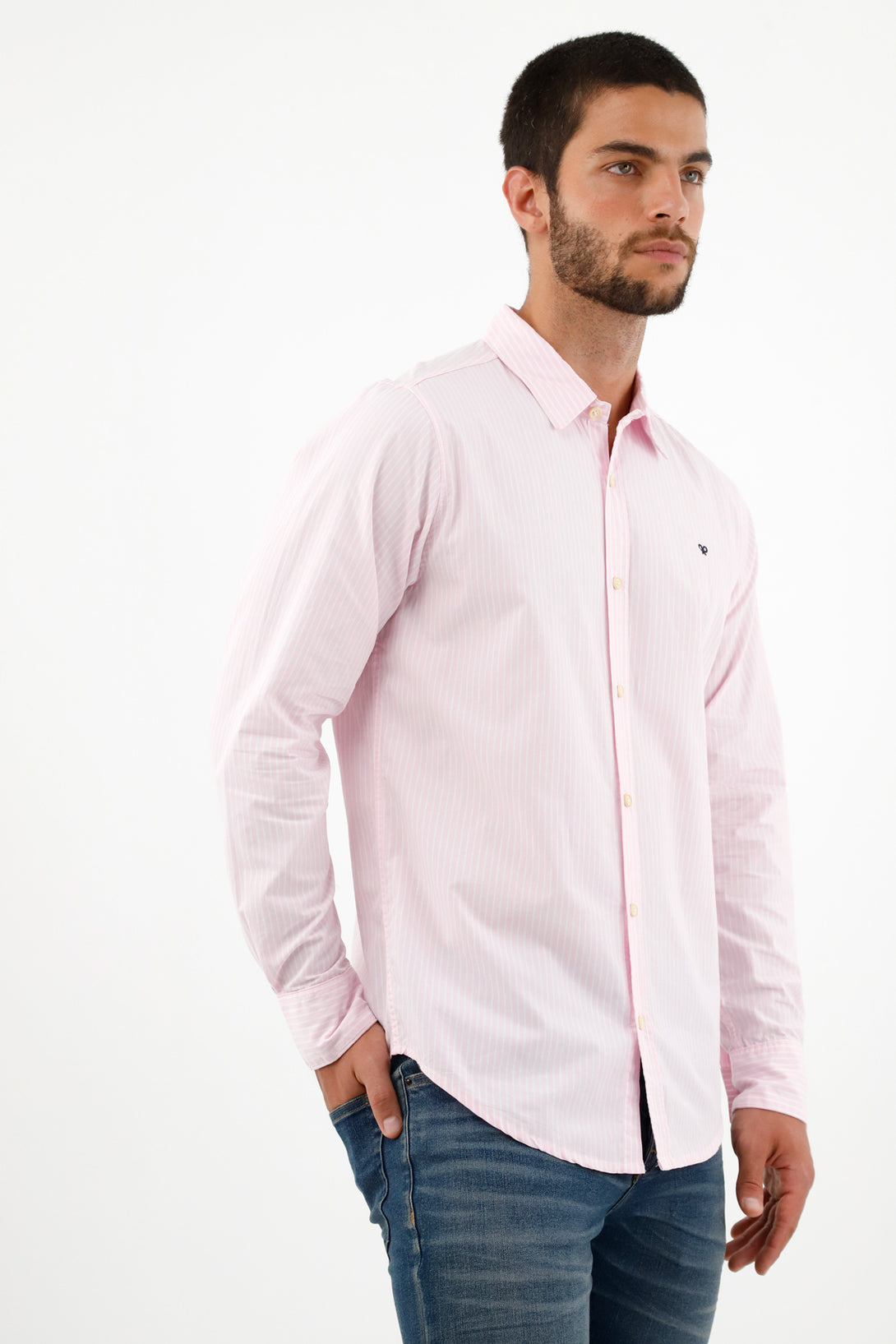 Men's Pink Striped Design Shirt