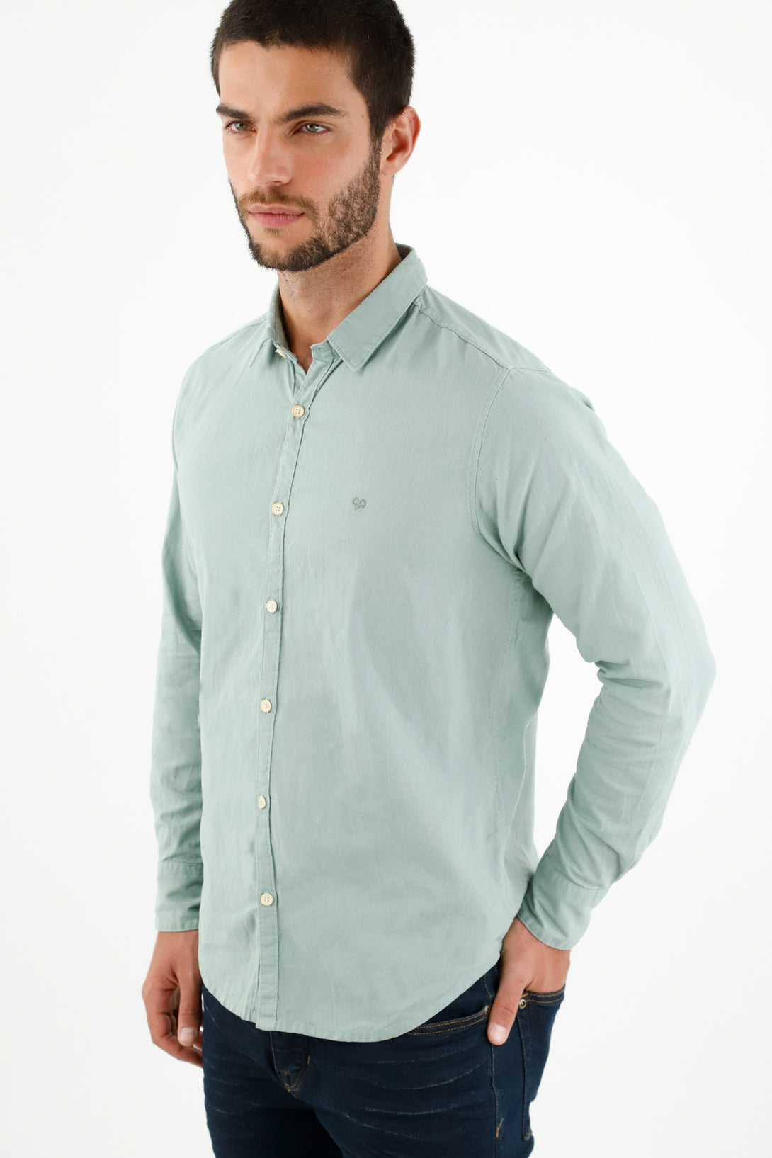 Men's Green Classic Collar Shirt