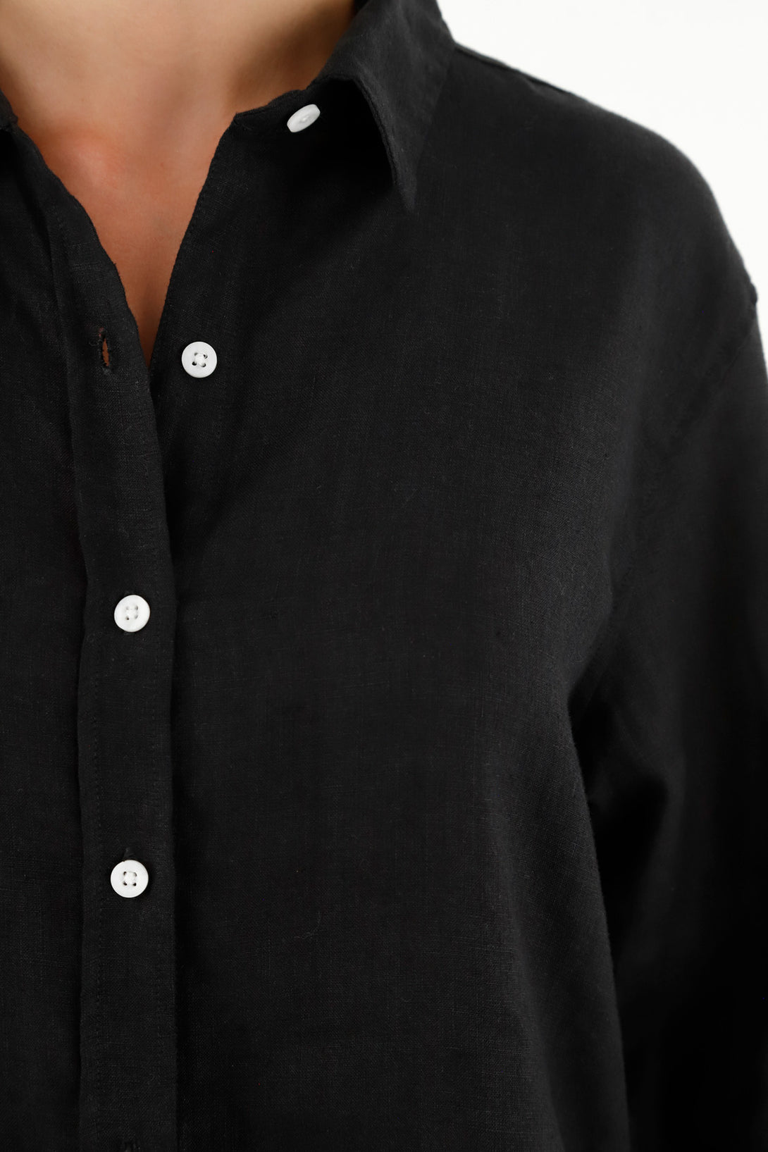 Women's Black Linen Shirt