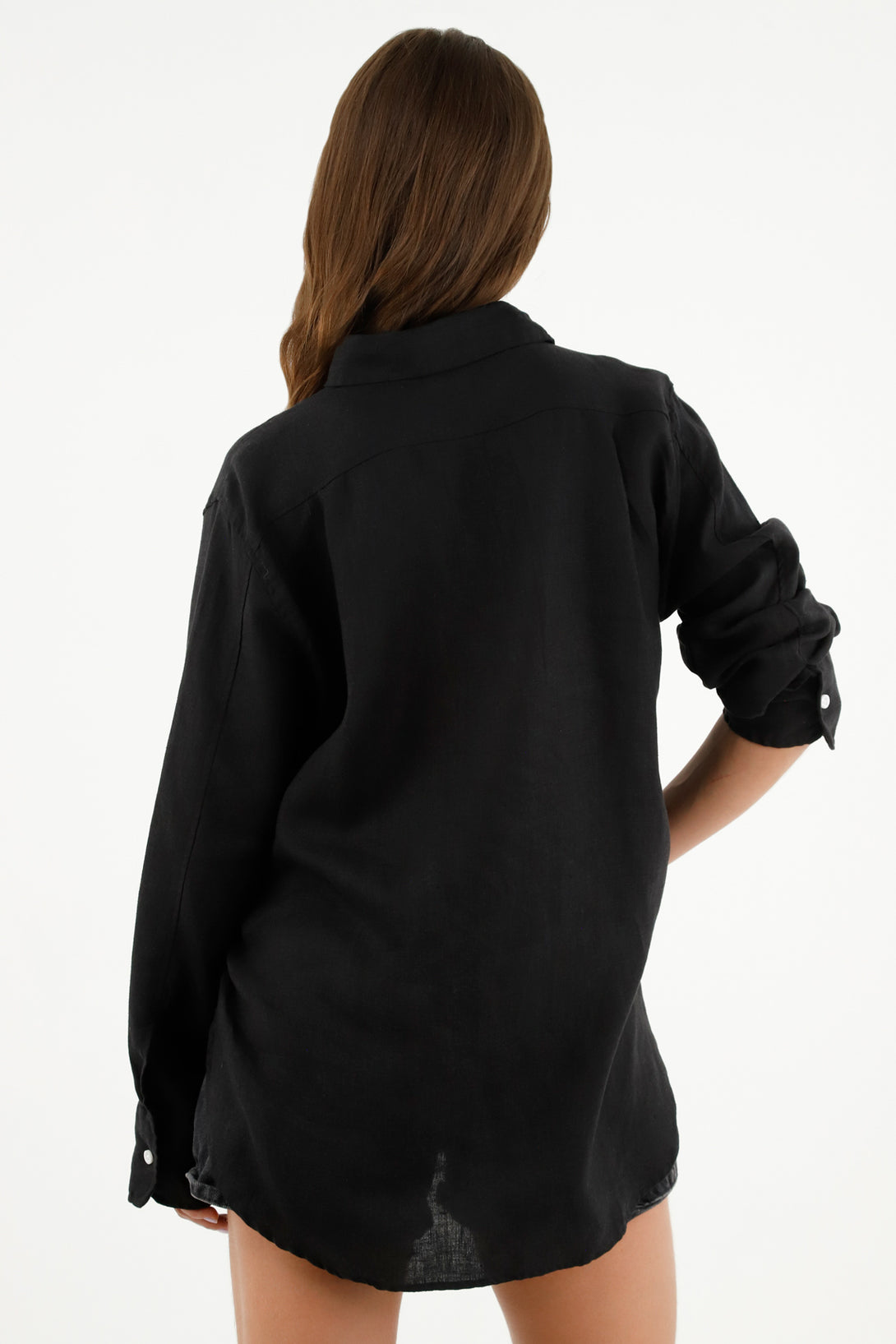 Women's Black Linen Shirt