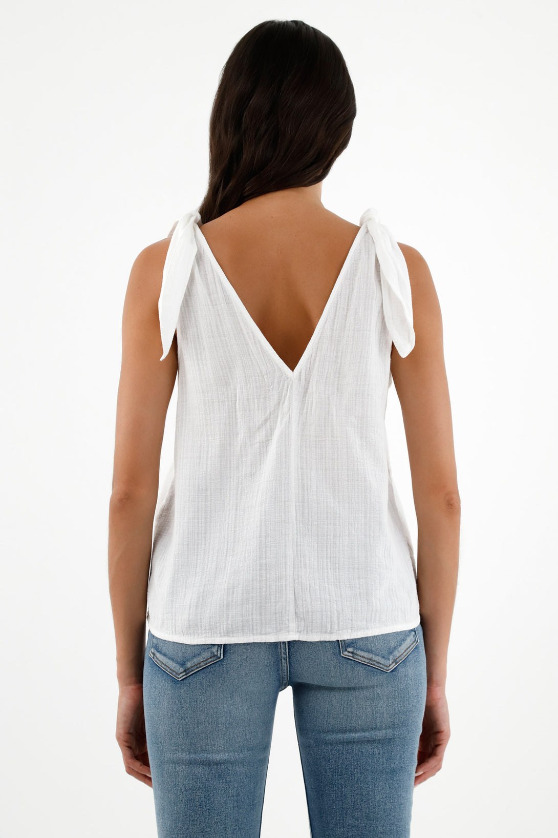 Women's White Sleeveless Shirt