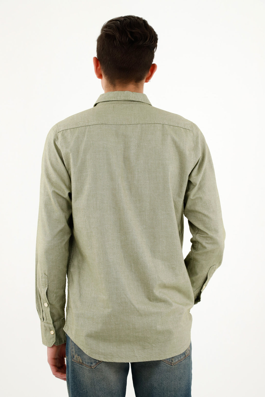 Men's Green French Collar Shirt