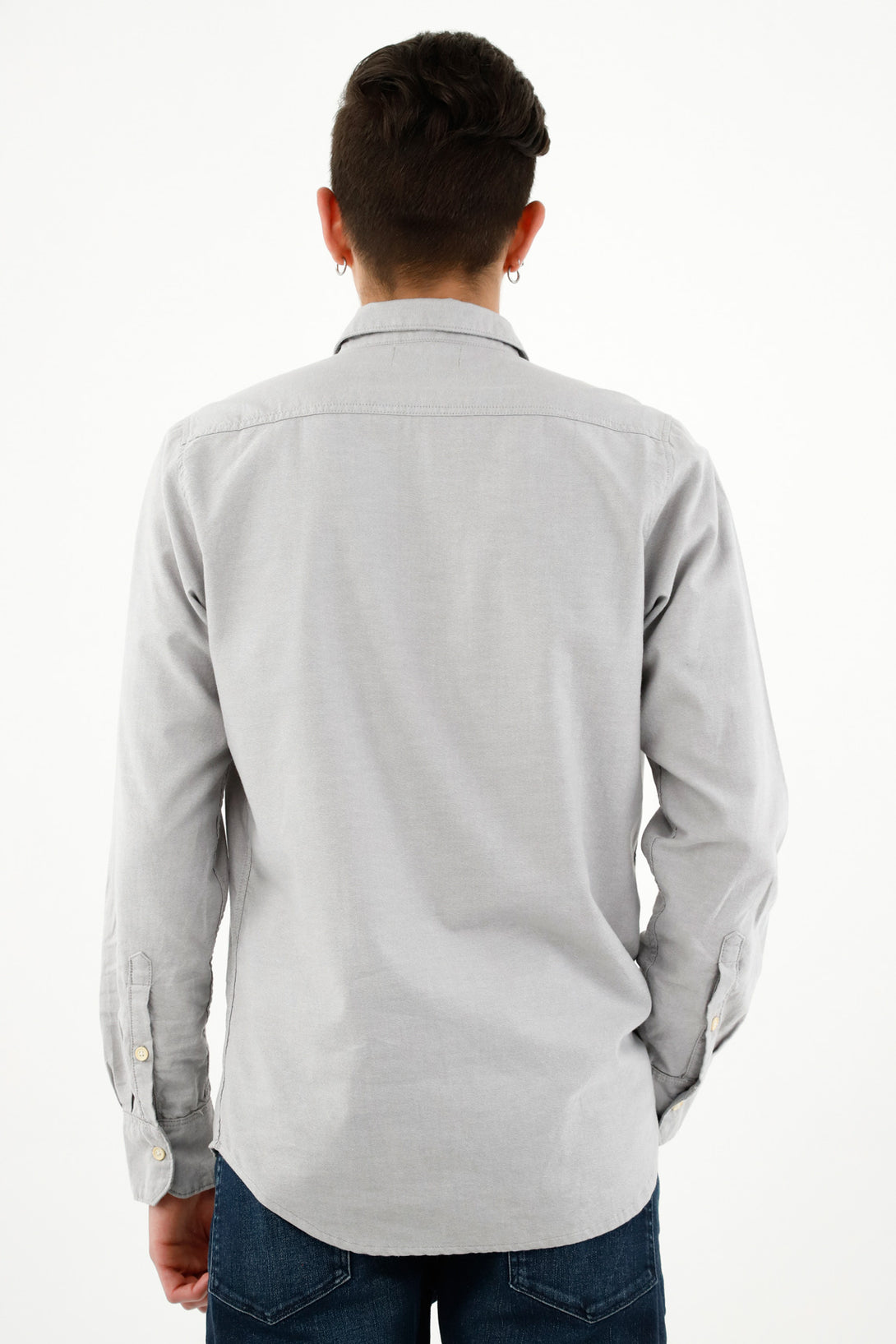 Camisa cuello francés gris para hombre