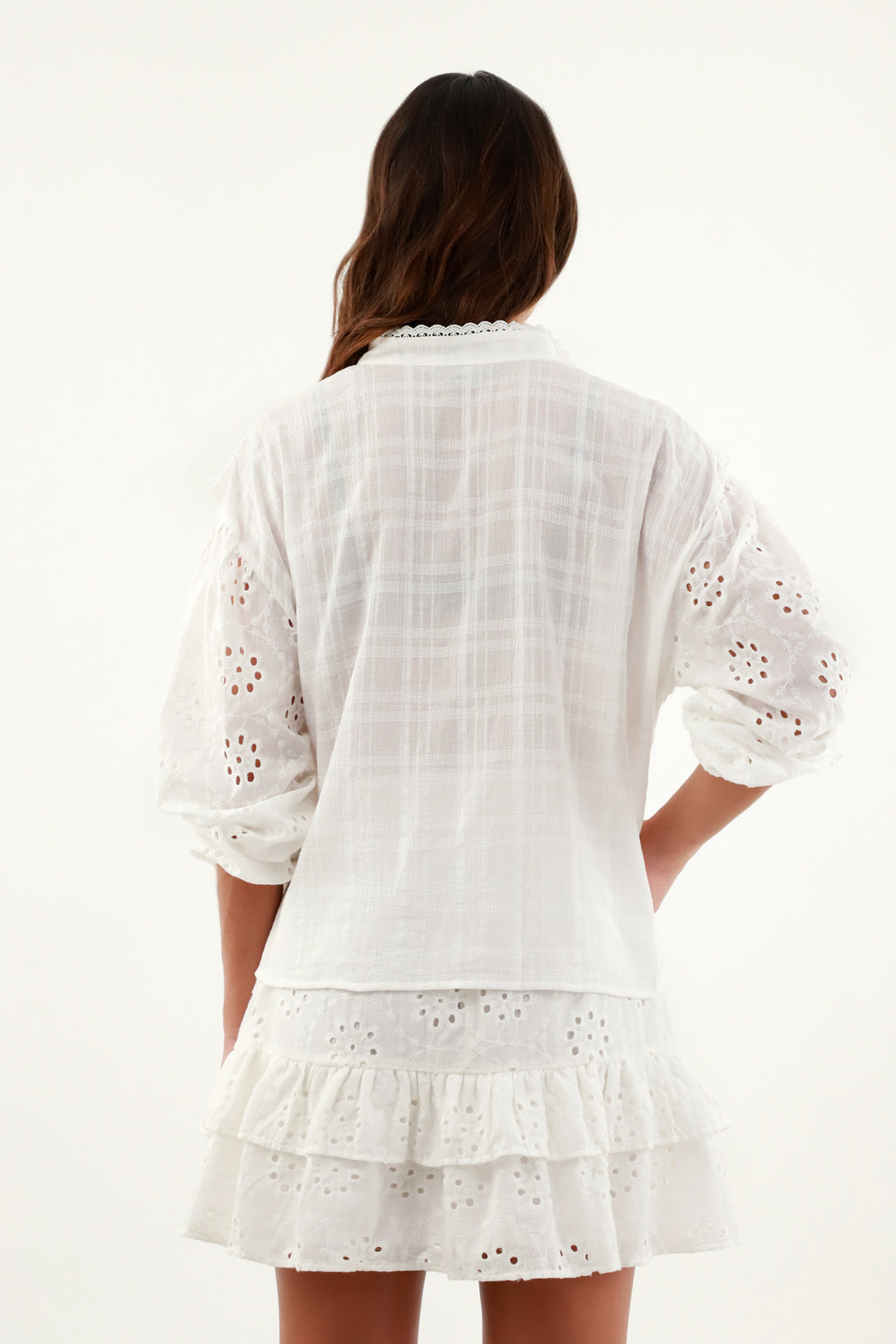 Women's White Eyelet Shirt