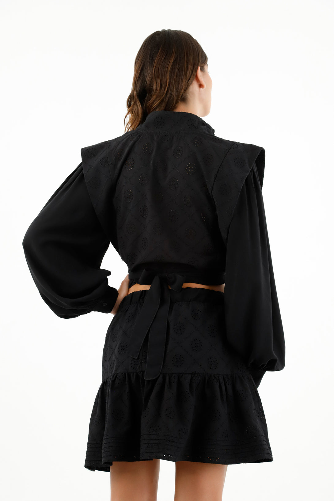 Women's Black Cut-Out Detail Shirt