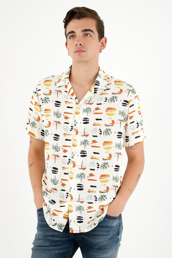 Men's Beach Print Shirt