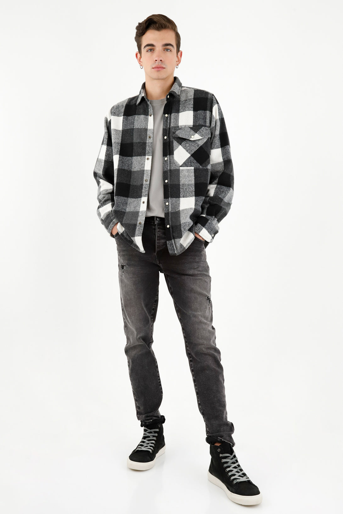 Men's Black Flannel Shirt