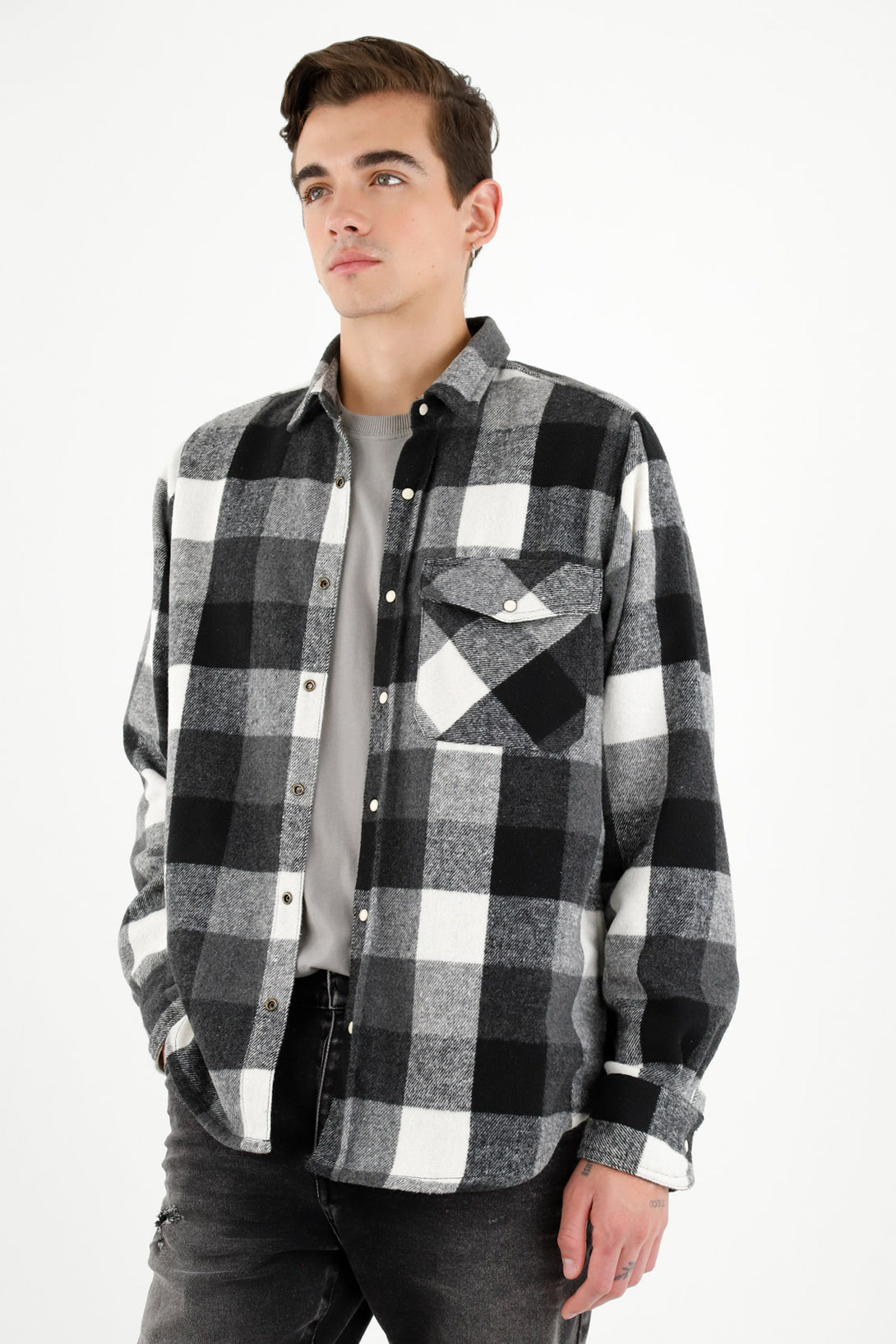 Men's Black Flannel Shirt