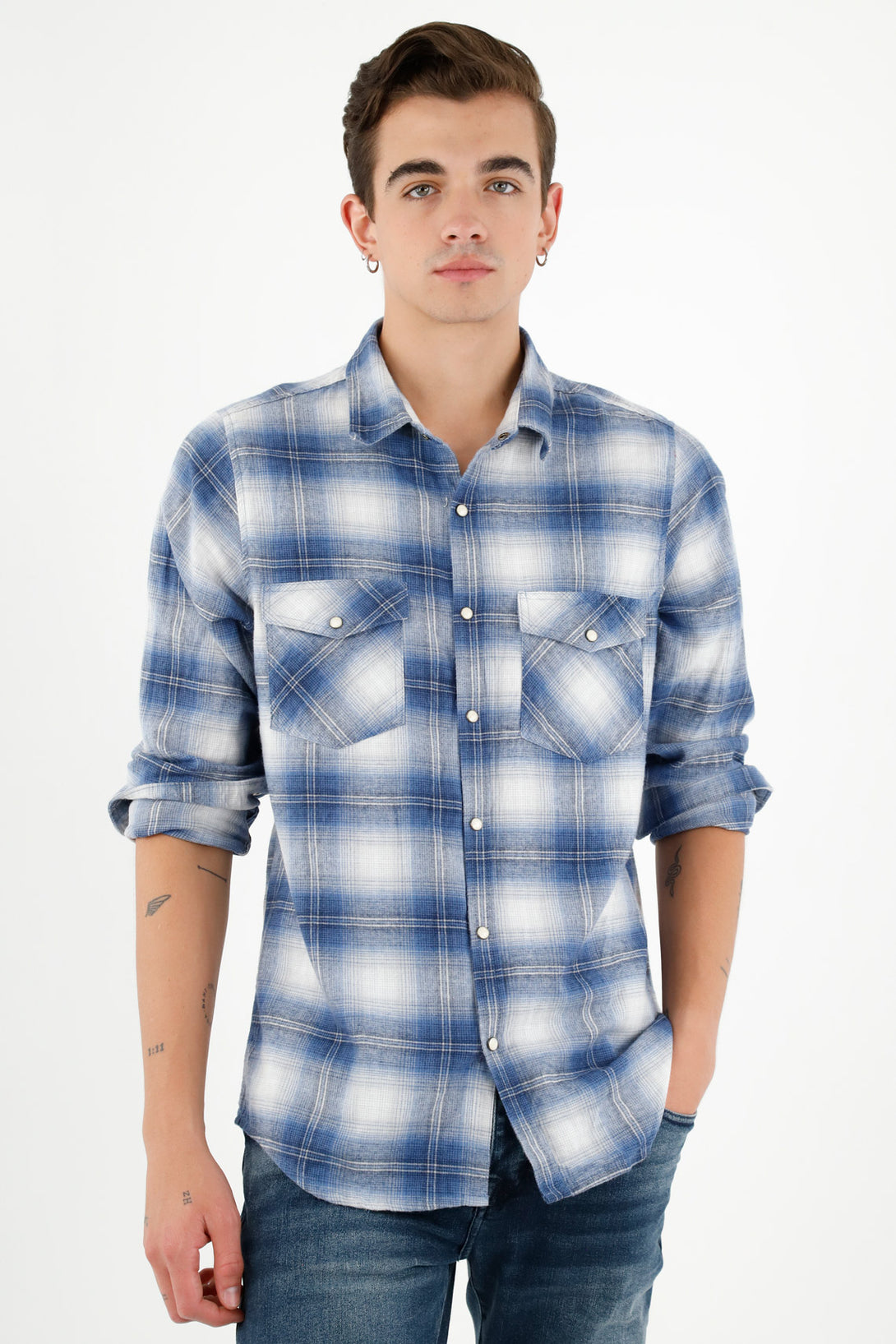 Men's Blue Flannel Shirt