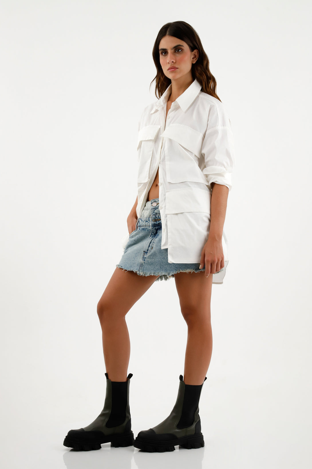 Camisa blanca oversize para mujer