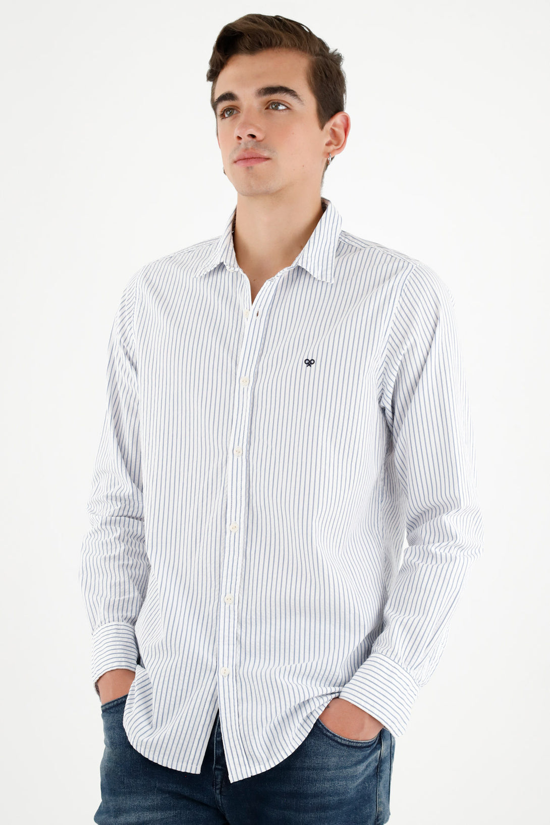 Men's Blue Striped Design Shirt