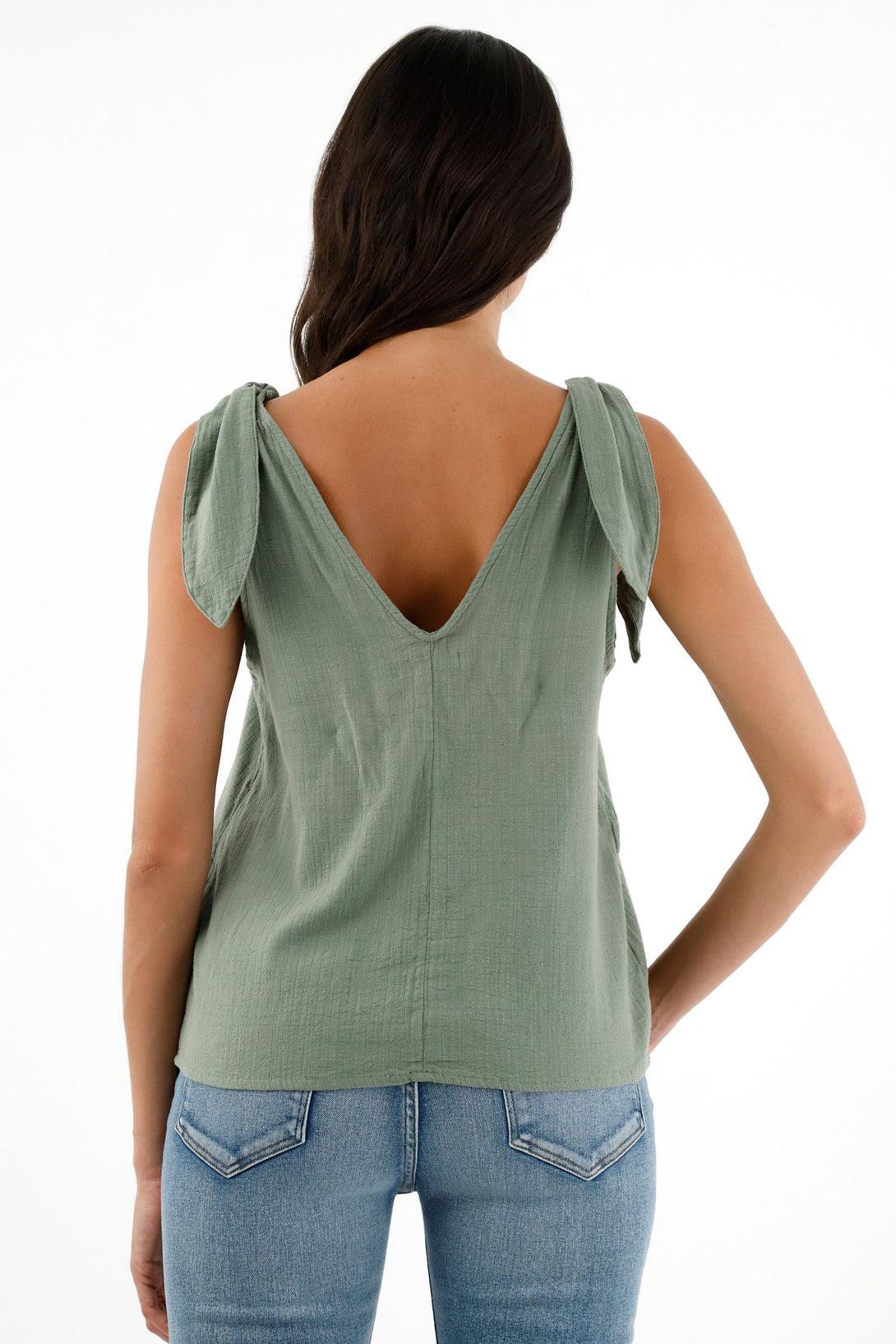 Women's Green Sleeveless Shirt