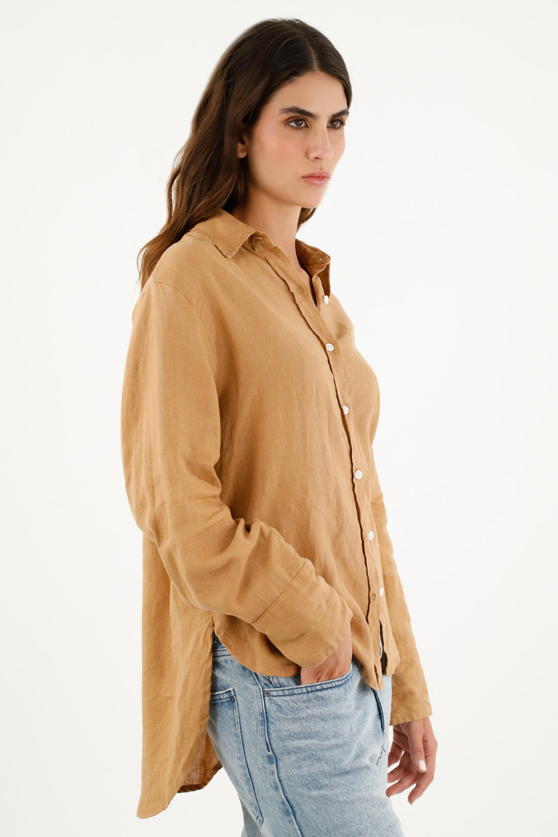 Women's Brown Long Sleeve Shirt