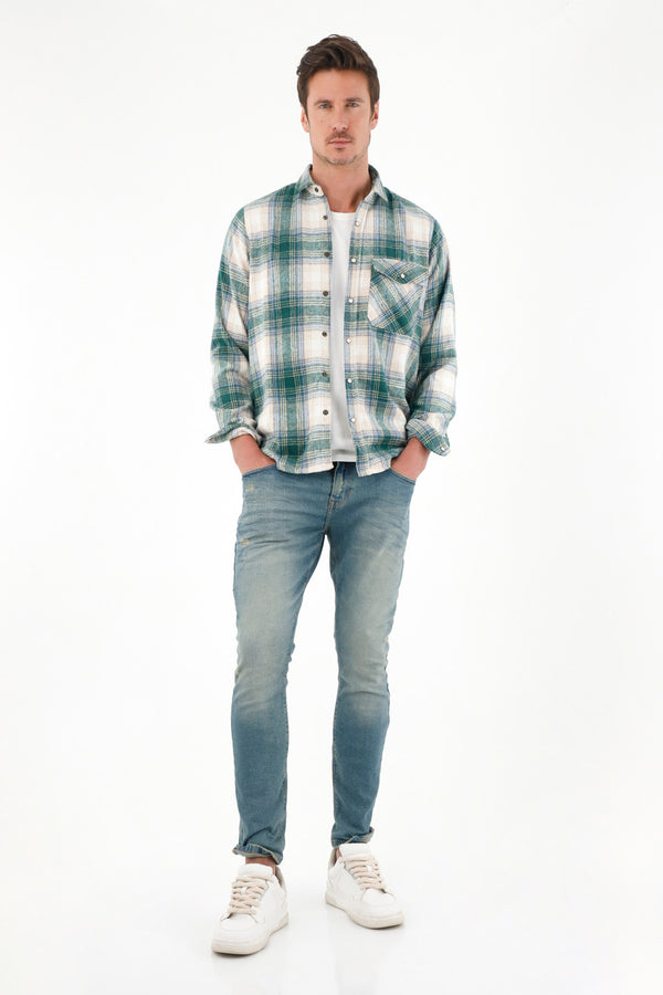 Men's Green Flannel Shirt