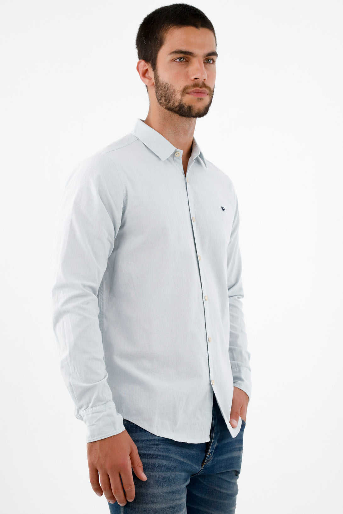 Camisa tipo lino para hombre