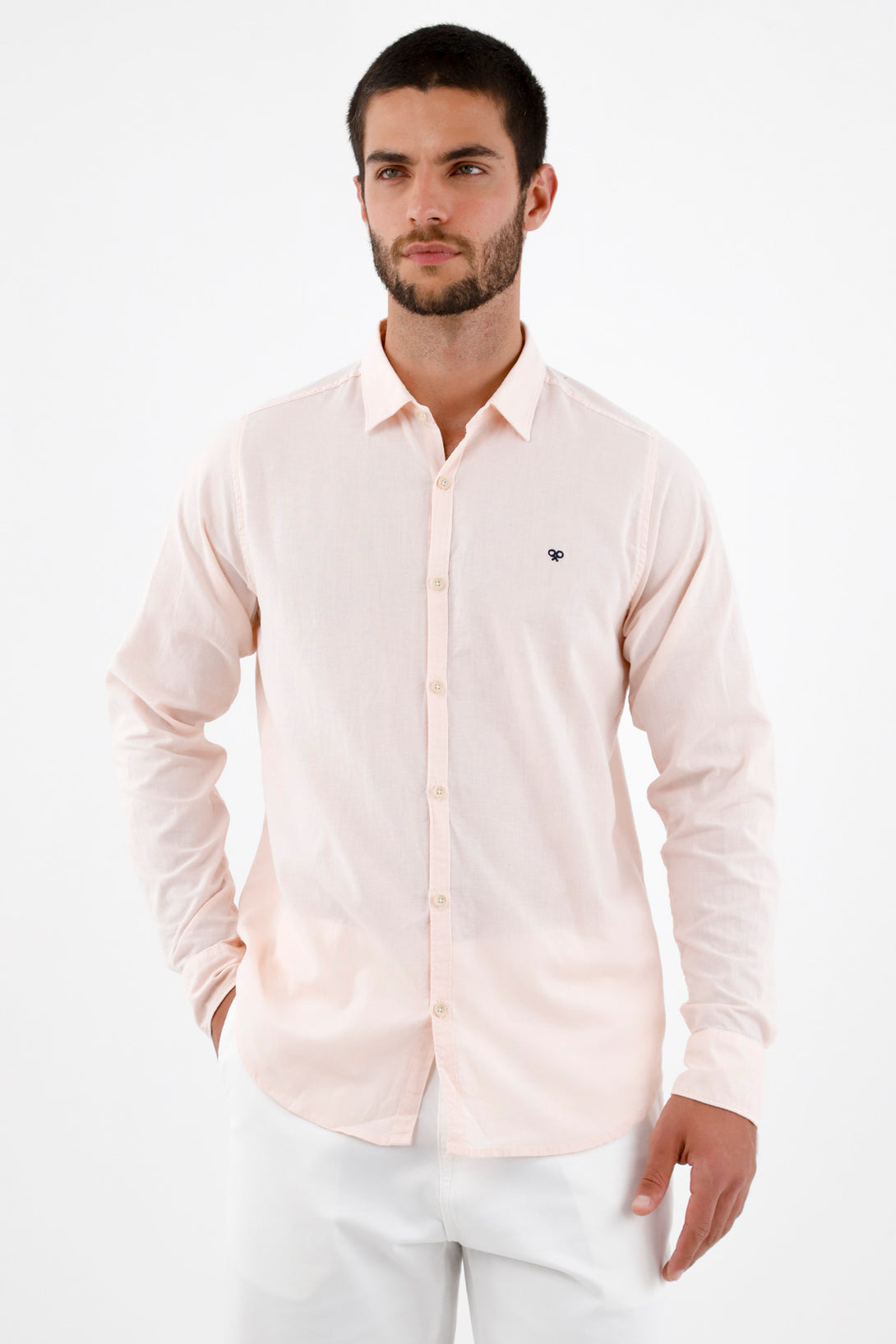 Camisa tipo lino para hombre