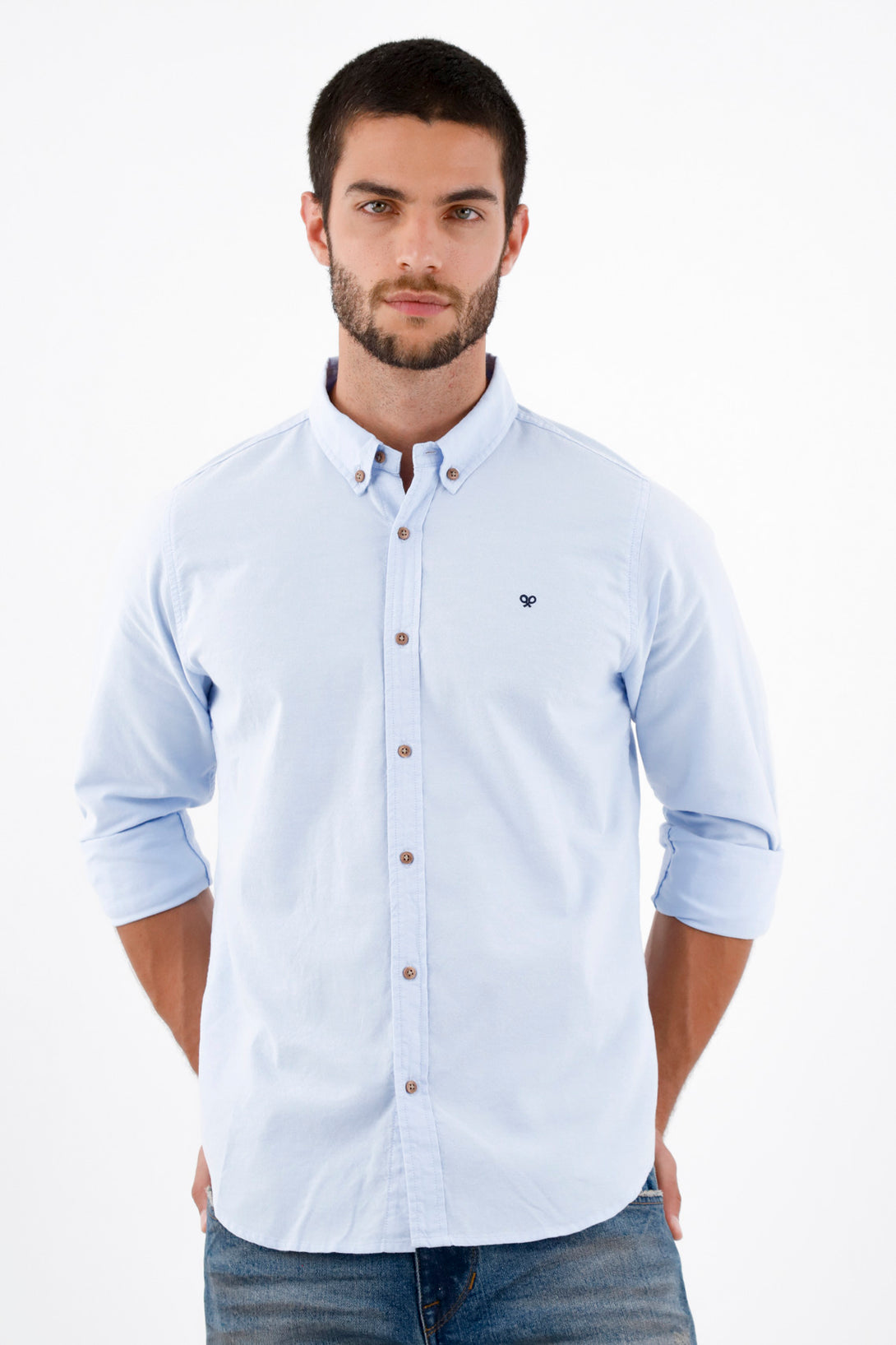 Camisa cuello francés blanca para hombre