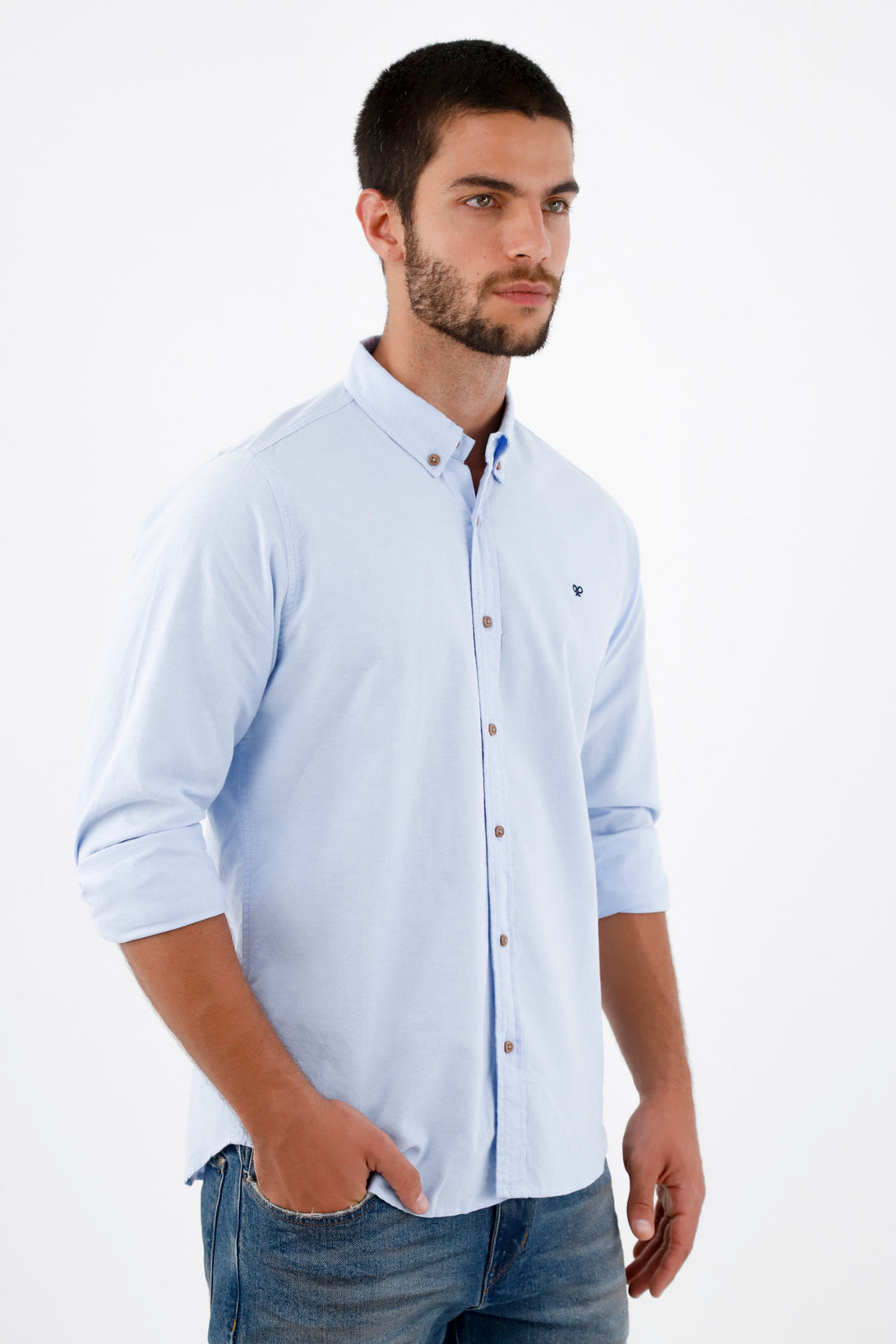 Camisa cuello francés blanca para hombre