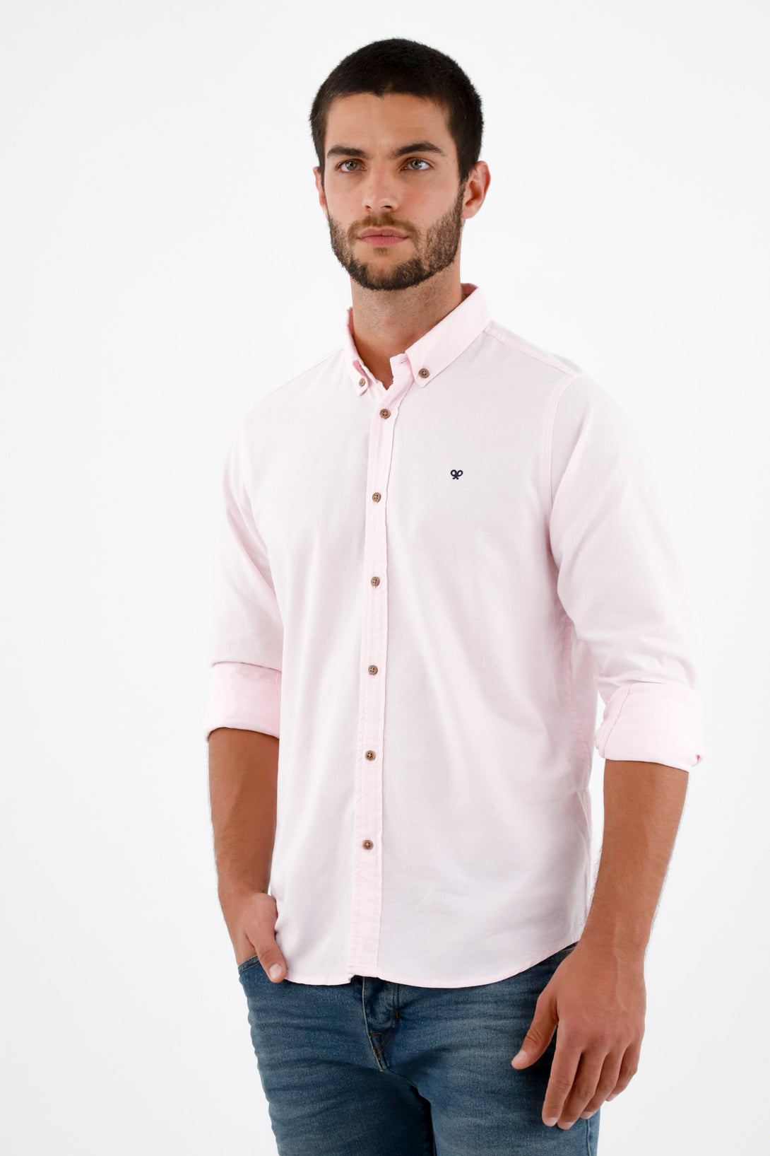 Camisa cuello francés blanca para hombre