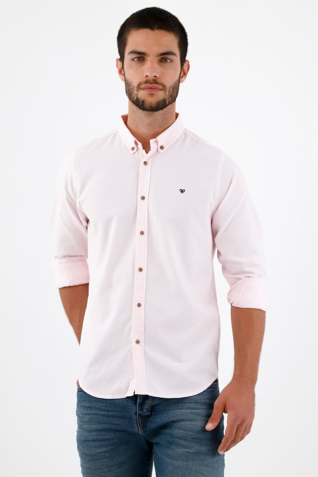 Camisa cuello francés blanca para hombre