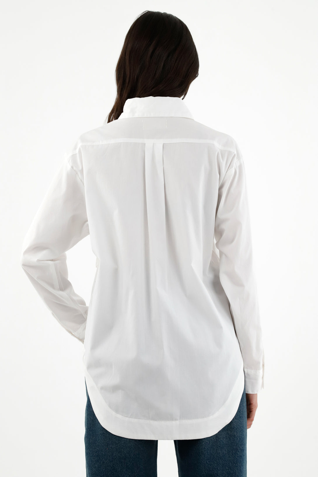 Camisa blanca manga larga para mujer