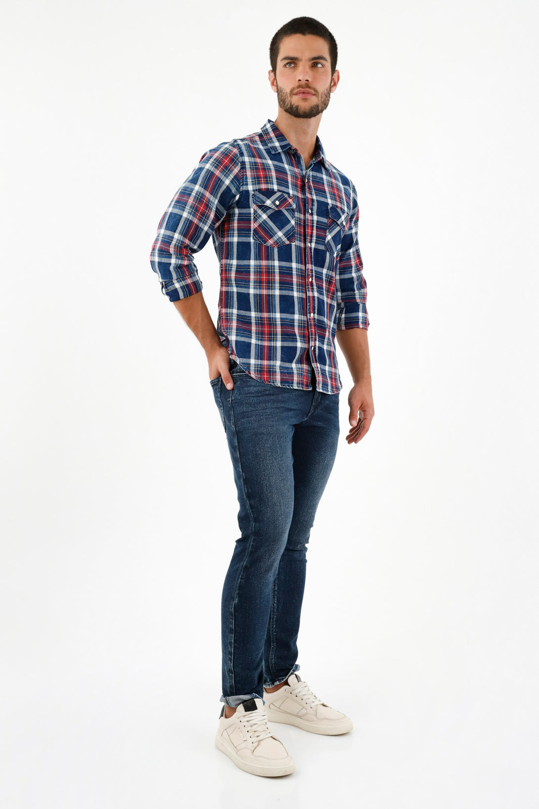 Men's Blue Flannel Shirt