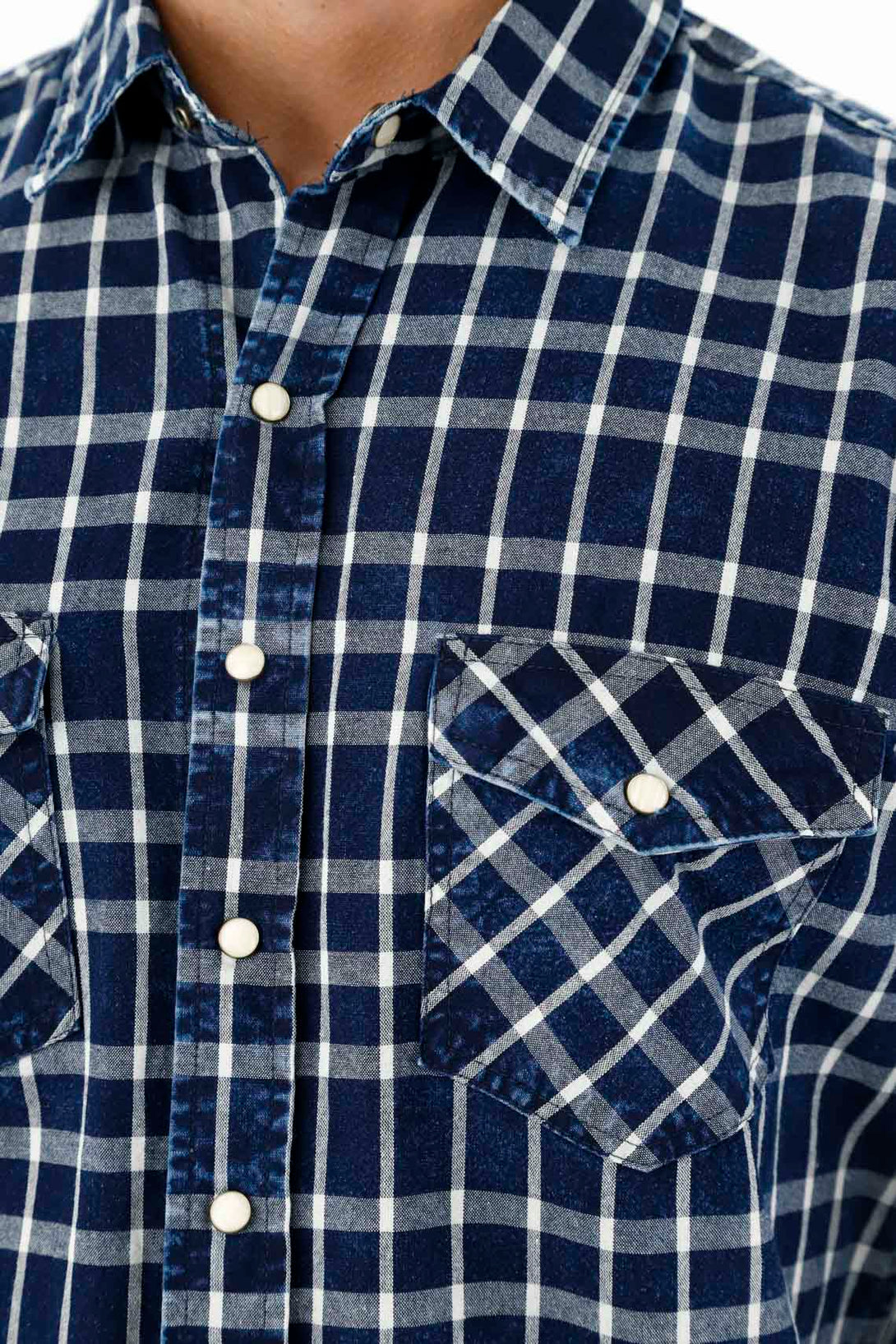 Camisa tipo leñadora azul para hombre