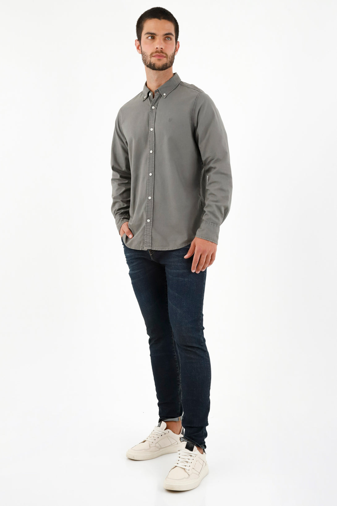 Men's Gray Long Sleeve Shirt