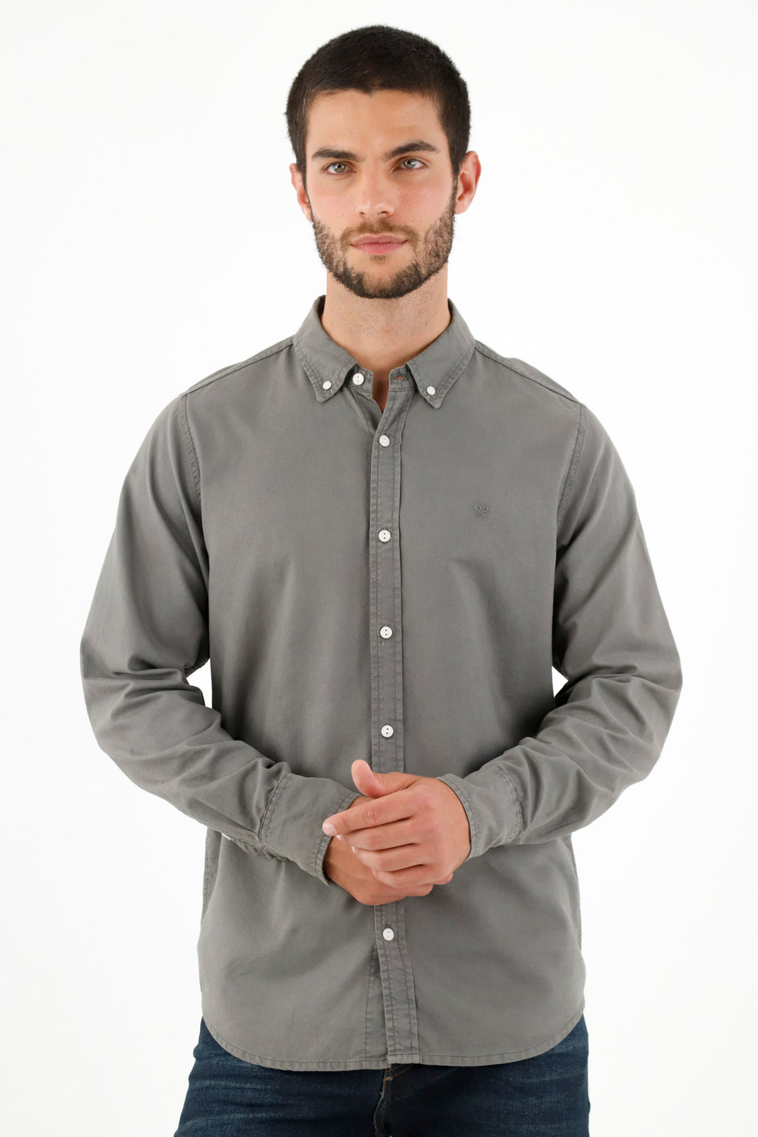 Men's Gray Long Sleeve Shirt