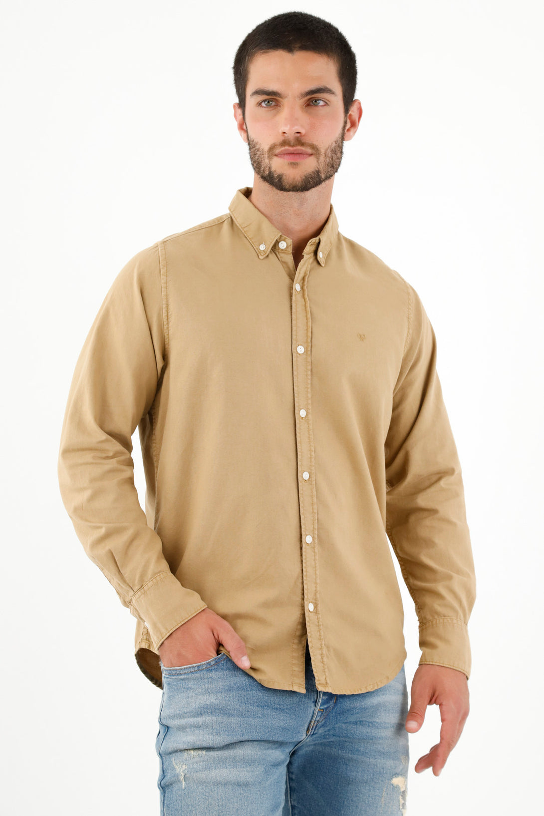 Men's Brown Long Sleeve Shirt