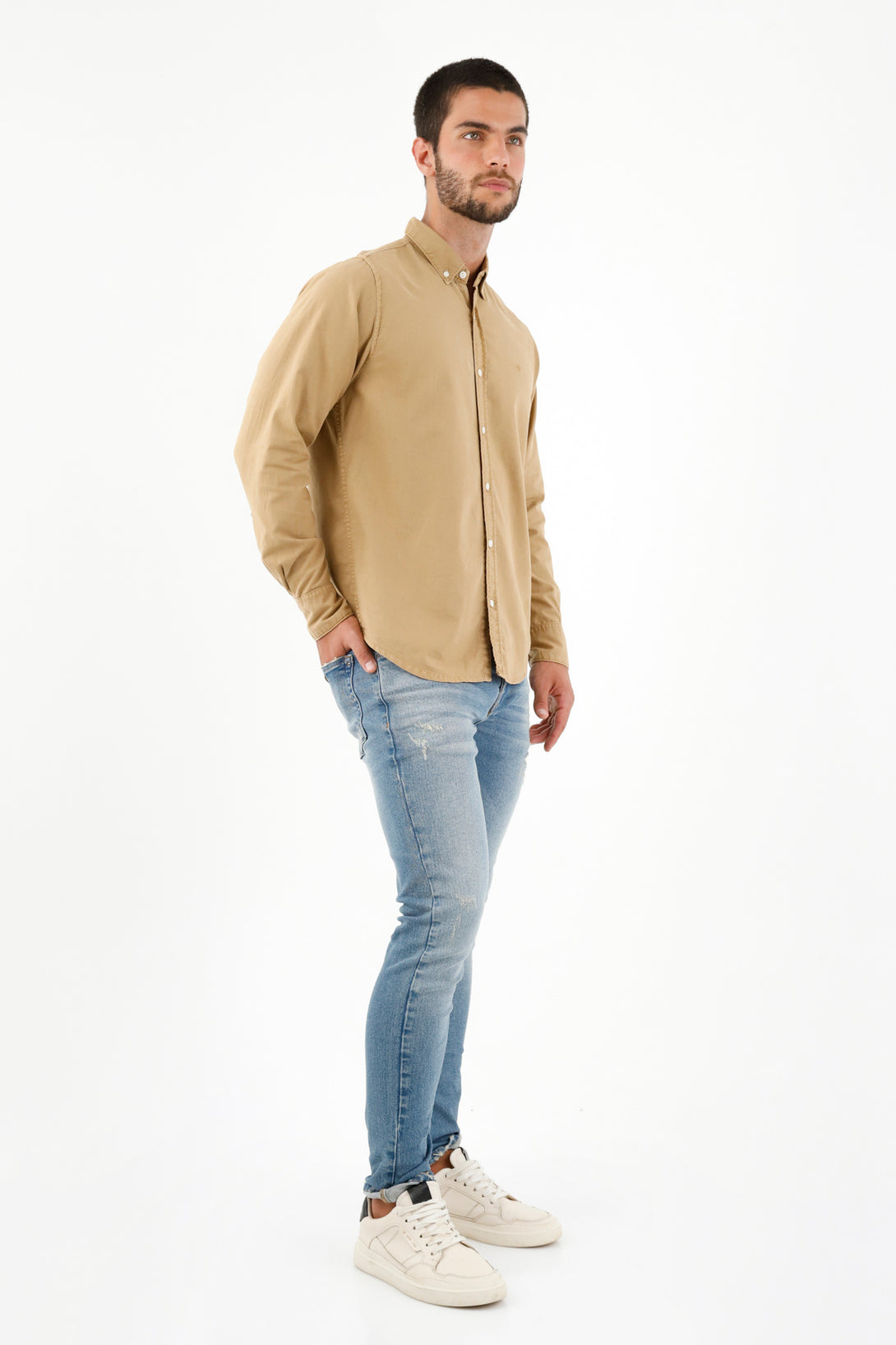 Men's Brown Long Sleeve Shirt