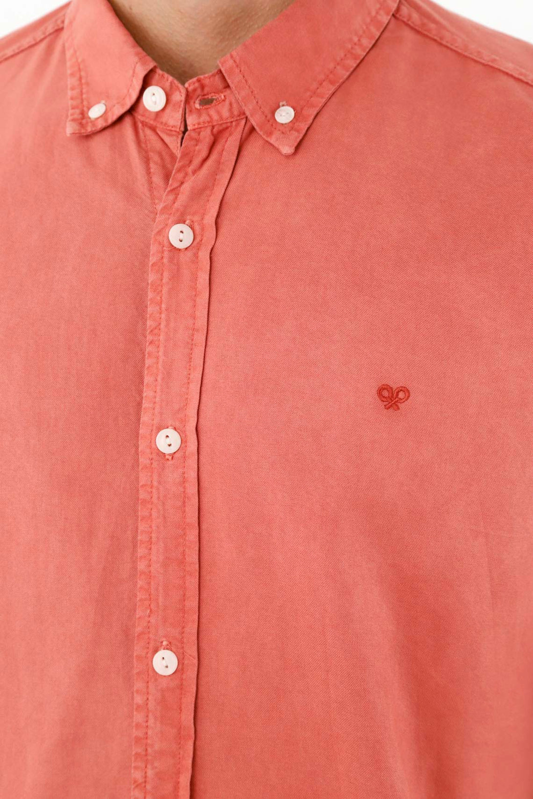 Camisa manga larga naranja para hombre