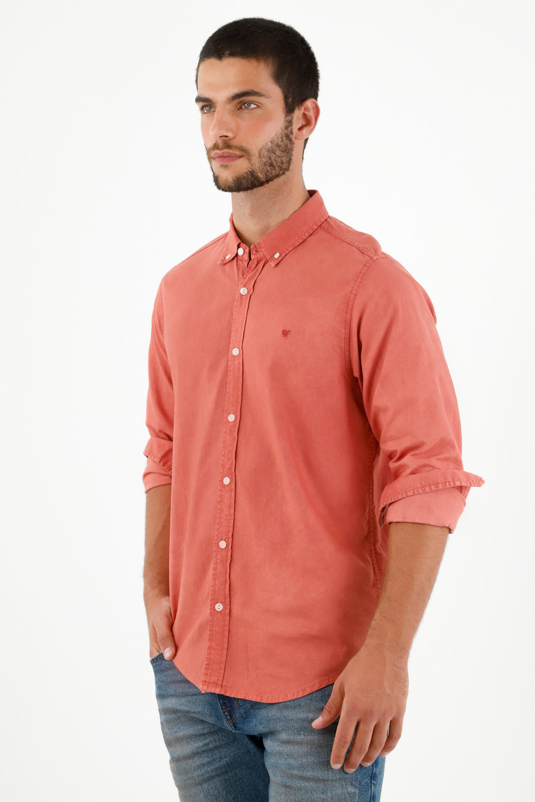 Men's Orange Long Sleeve Shirt